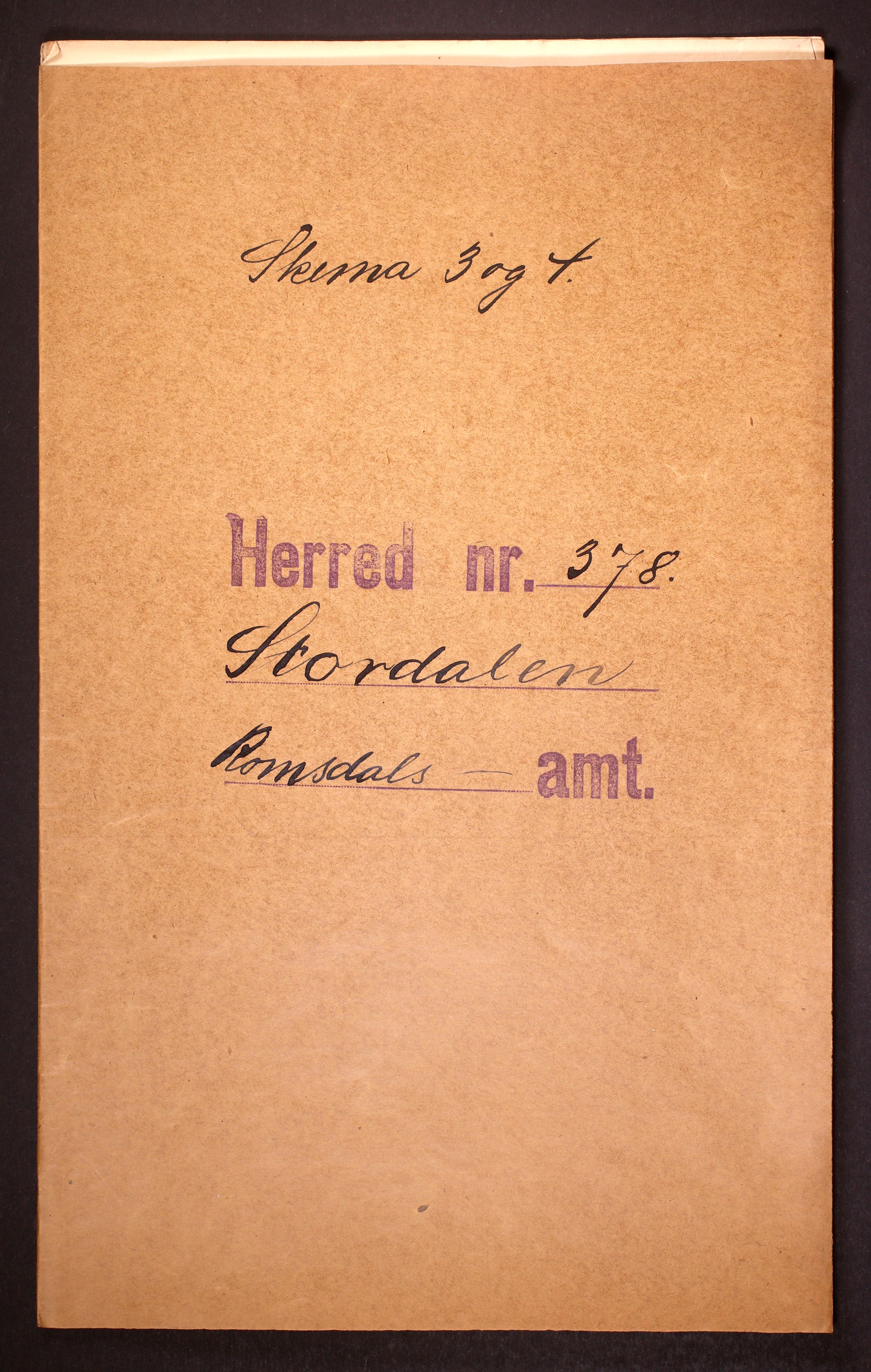 RA, Folketelling 1910 for 1526 Stordal herred, 1910, s. 1