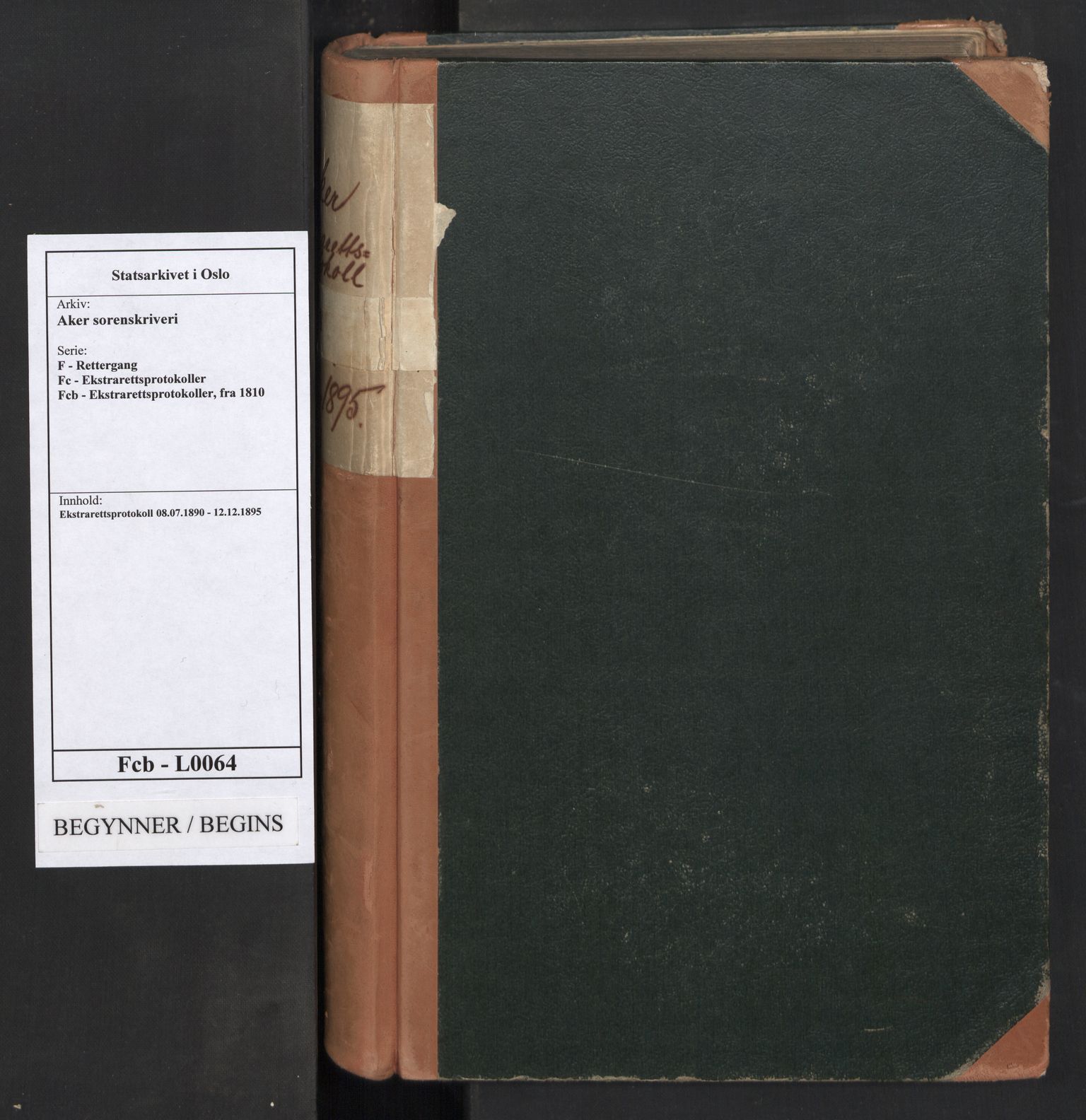 Aker sorenskriveri, SAO/A-10895/F/Fc/Fcb/L0064: Ekstrarettsprotokoll, 1890-1895