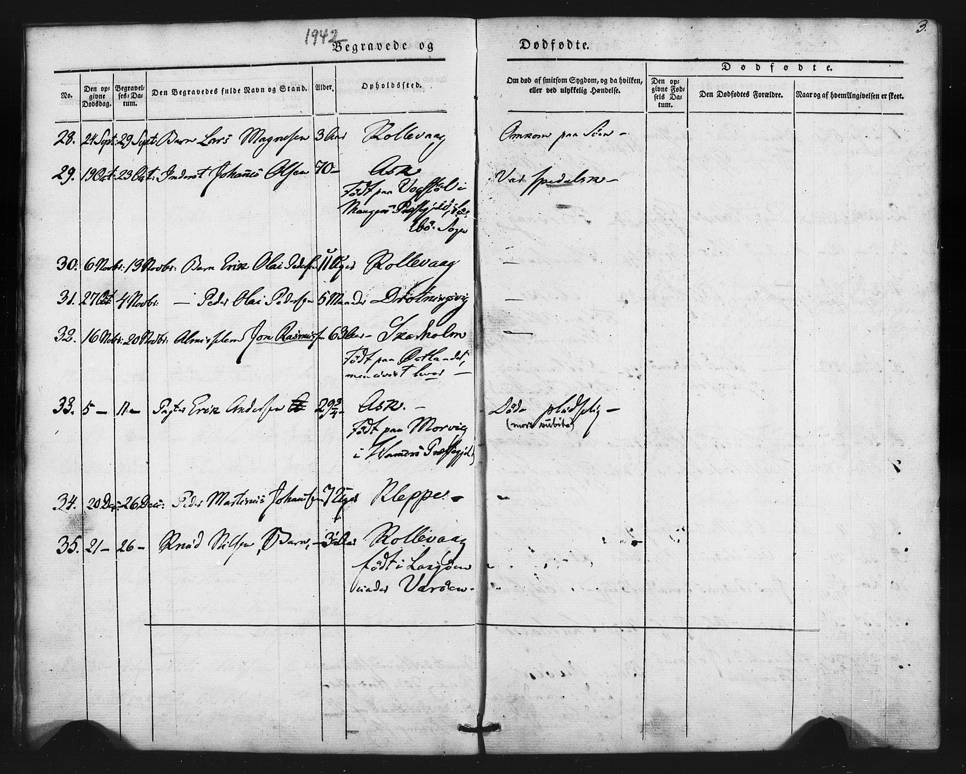 Askøy Sokneprestembete, AV/SAB-A-74101/H/Ha/Haa/Haaa/L0007: Ministerialbok nr. A 7, 1842-1852, s. 3