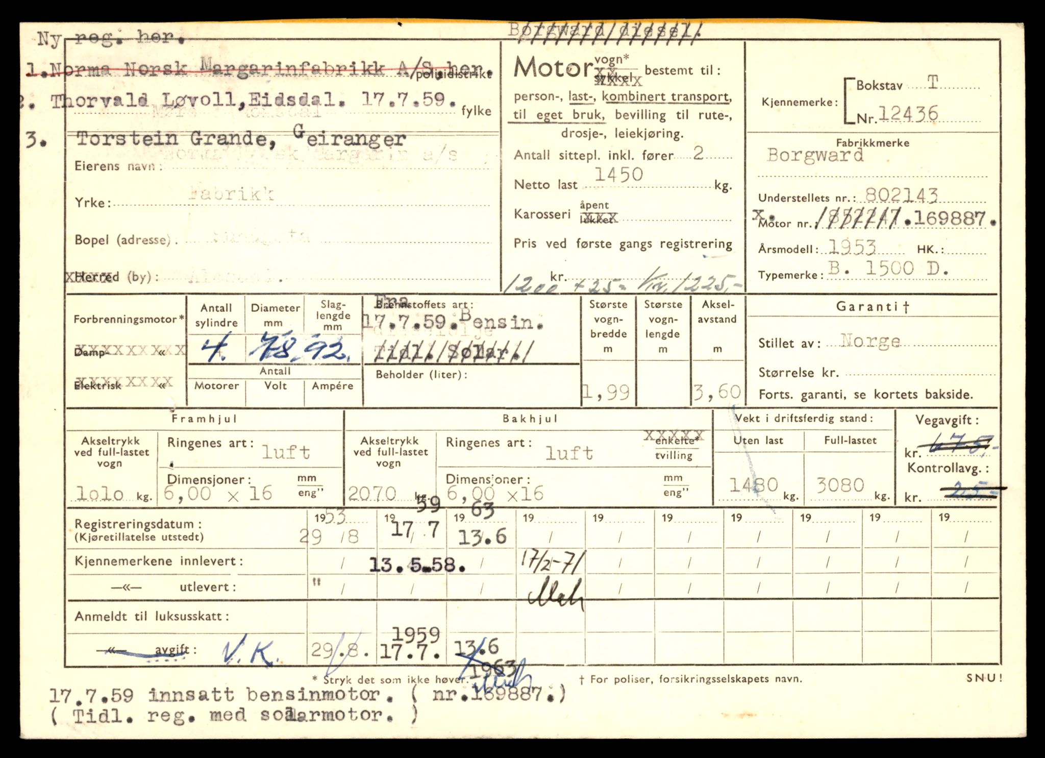 Møre og Romsdal vegkontor - Ålesund trafikkstasjon, AV/SAT-A-4099/F/Fe/L0033: Registreringskort for kjøretøy T 12151 - T 12474, 1927-1998, s. 3267