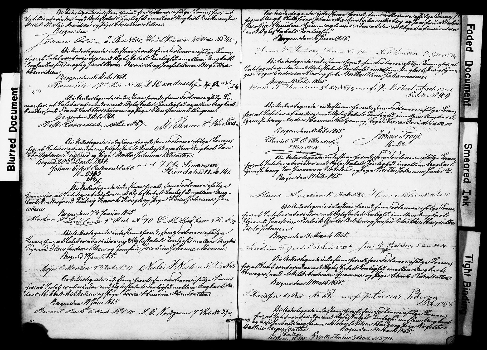 Nykirken Sokneprestembete, AV/SAB-A-77101: Forlovererklæringer nr. II.5.3, 1846-1872, s. 73