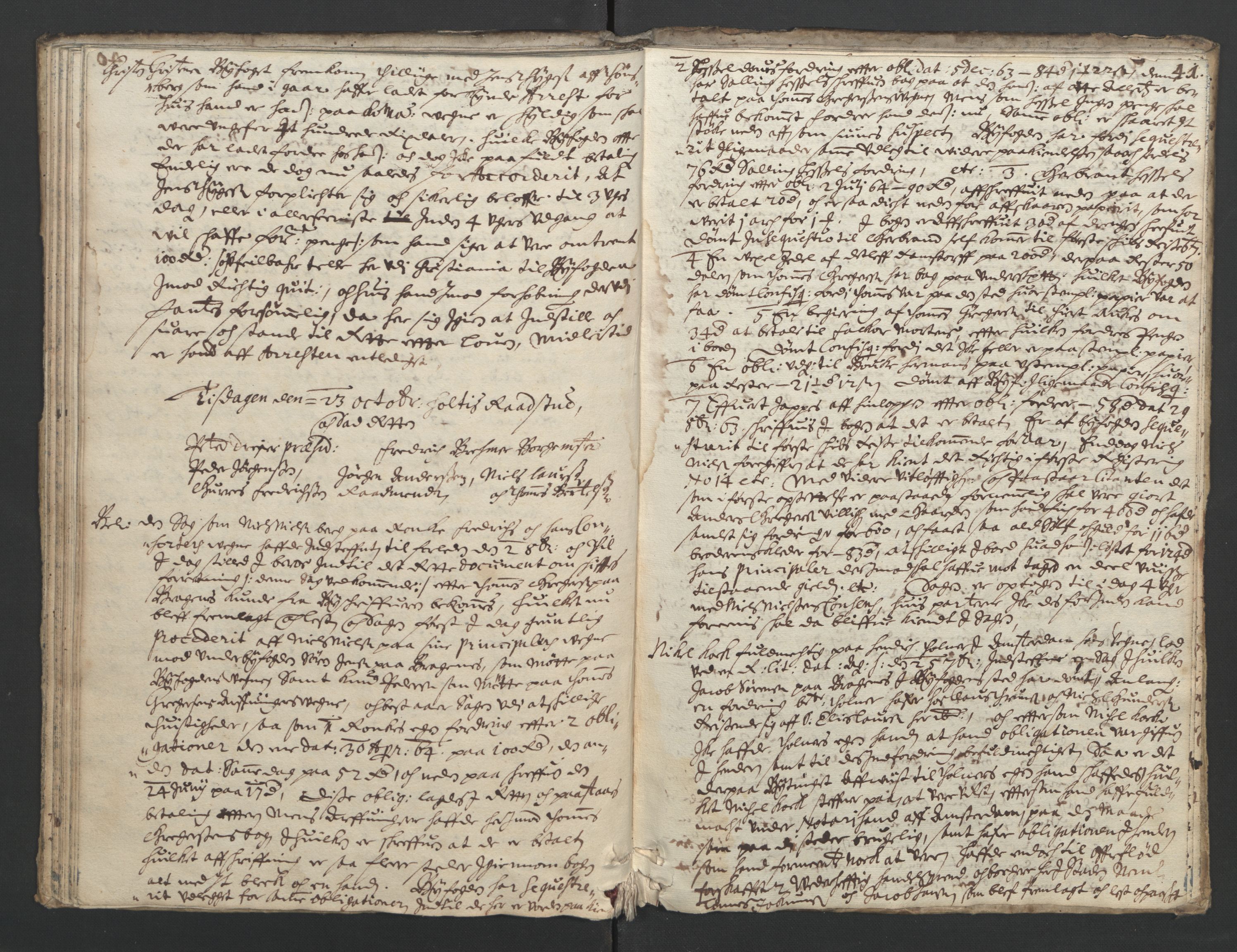 Christiania rådstuerett, AV/SAO-A-11132/F/Fa/L0004: Justisprotokoll, 1666, s. 40b-41a