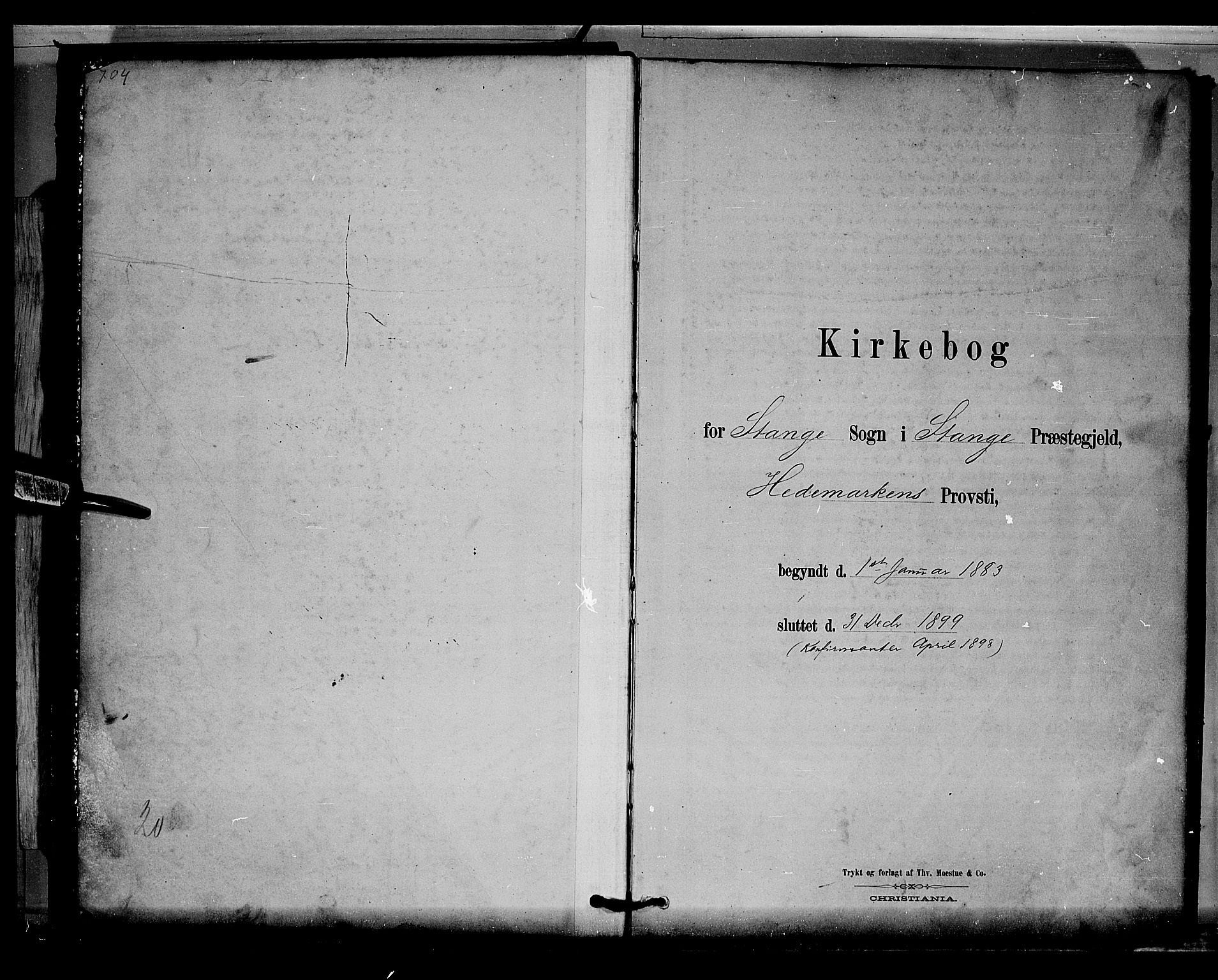Stange prestekontor, SAH/PREST-002/L/L0009: Klokkerbok nr. 9, 1883-1899