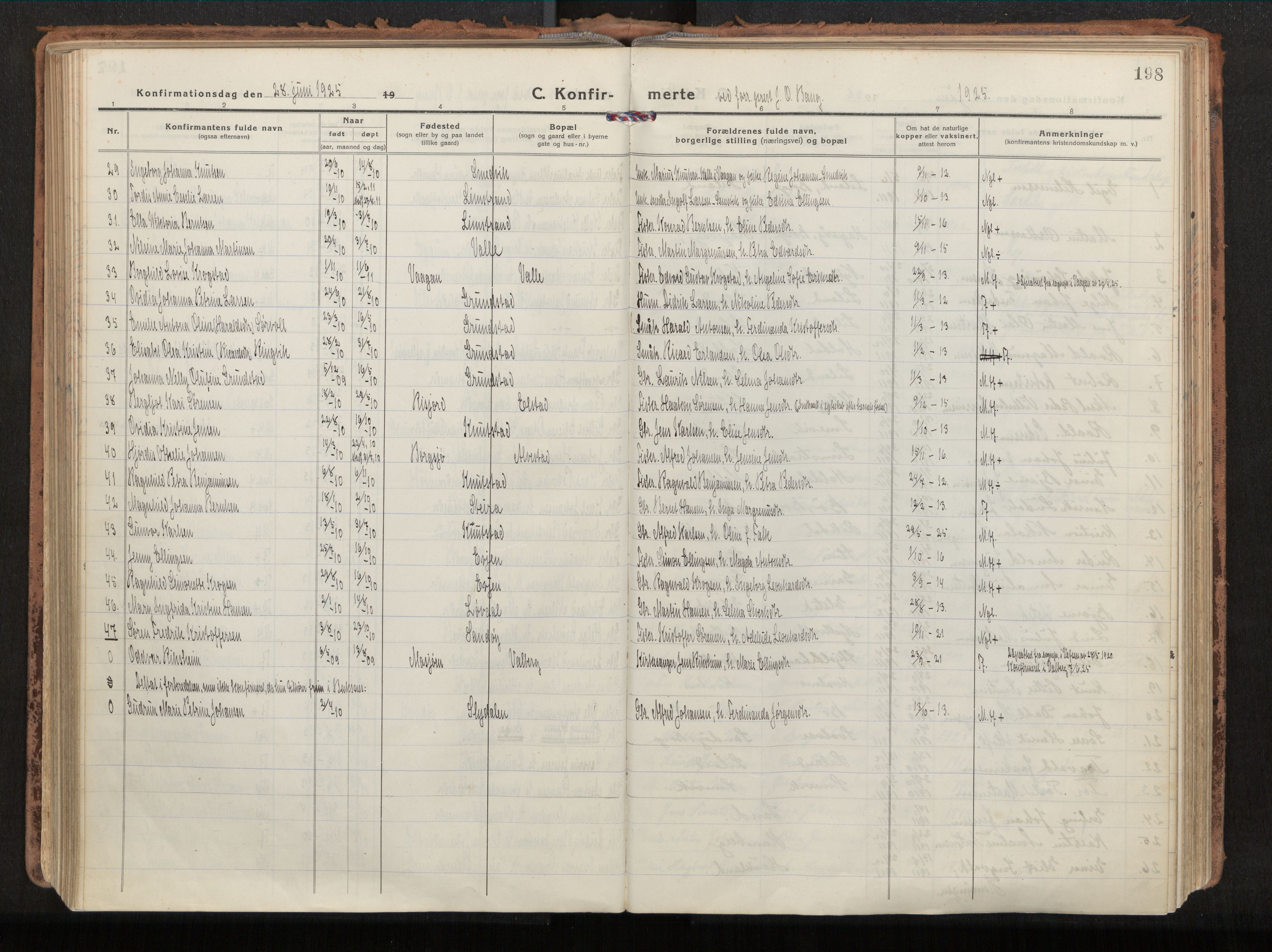 Ministerialprotokoller, klokkerbøker og fødselsregistre - Nordland, AV/SAT-A-1459/880/L1136: Ministerialbok nr. 880A10, 1919-1927, s. 198