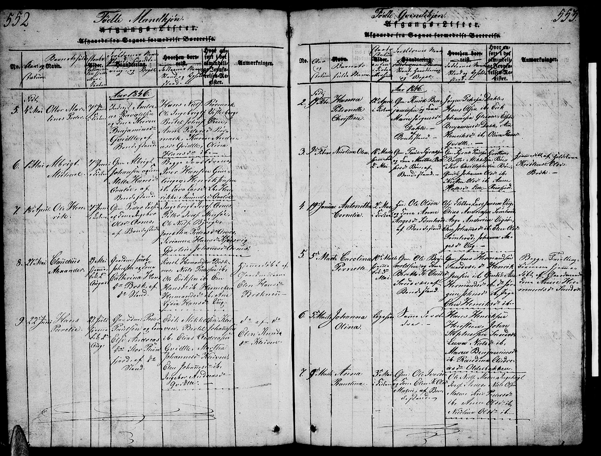 Ministerialprotokoller, klokkerbøker og fødselsregistre - Nordland, AV/SAT-A-1459/812/L0186: Klokkerbok nr. 812C04, 1820-1849, s. 552-553