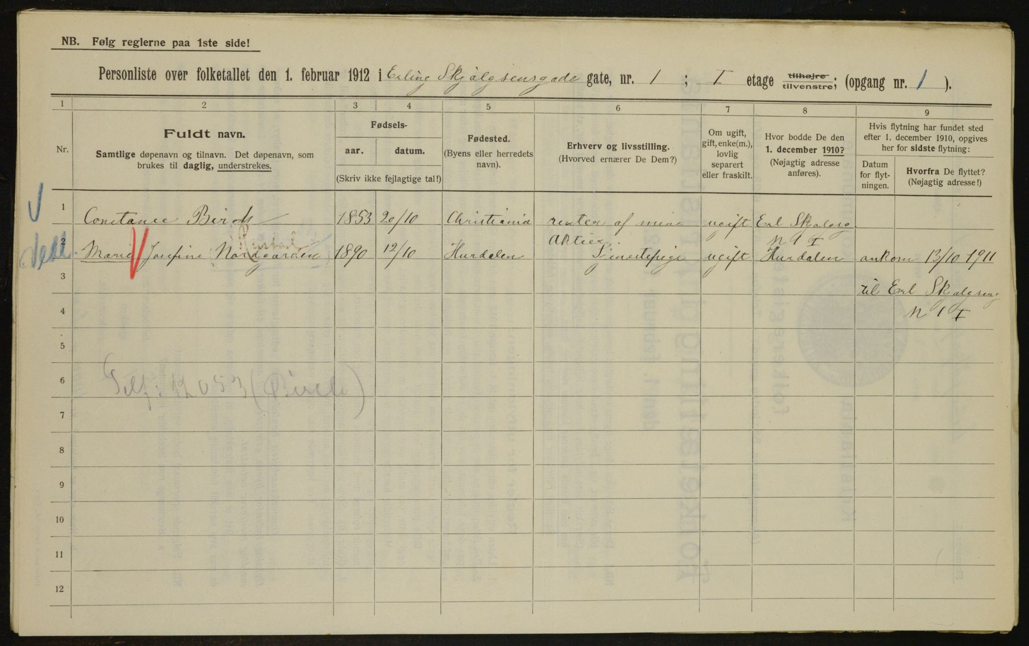 OBA, Kommunal folketelling 1.2.1912 for Kristiania, 1912, s. 21971