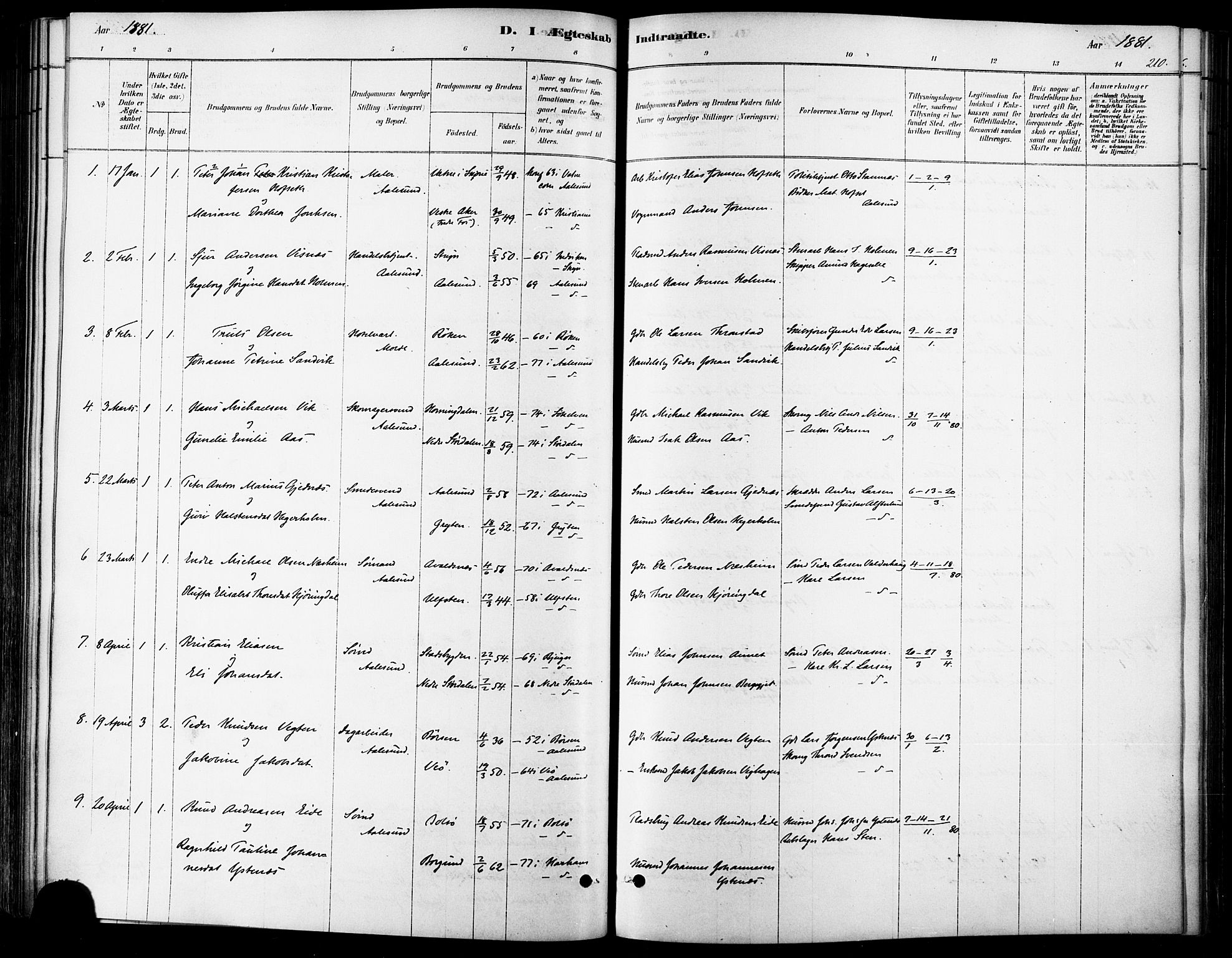 Ministerialprotokoller, klokkerbøker og fødselsregistre - Møre og Romsdal, SAT/A-1454/529/L0454: Ministerialbok nr. 529A04, 1878-1885, s. 210
