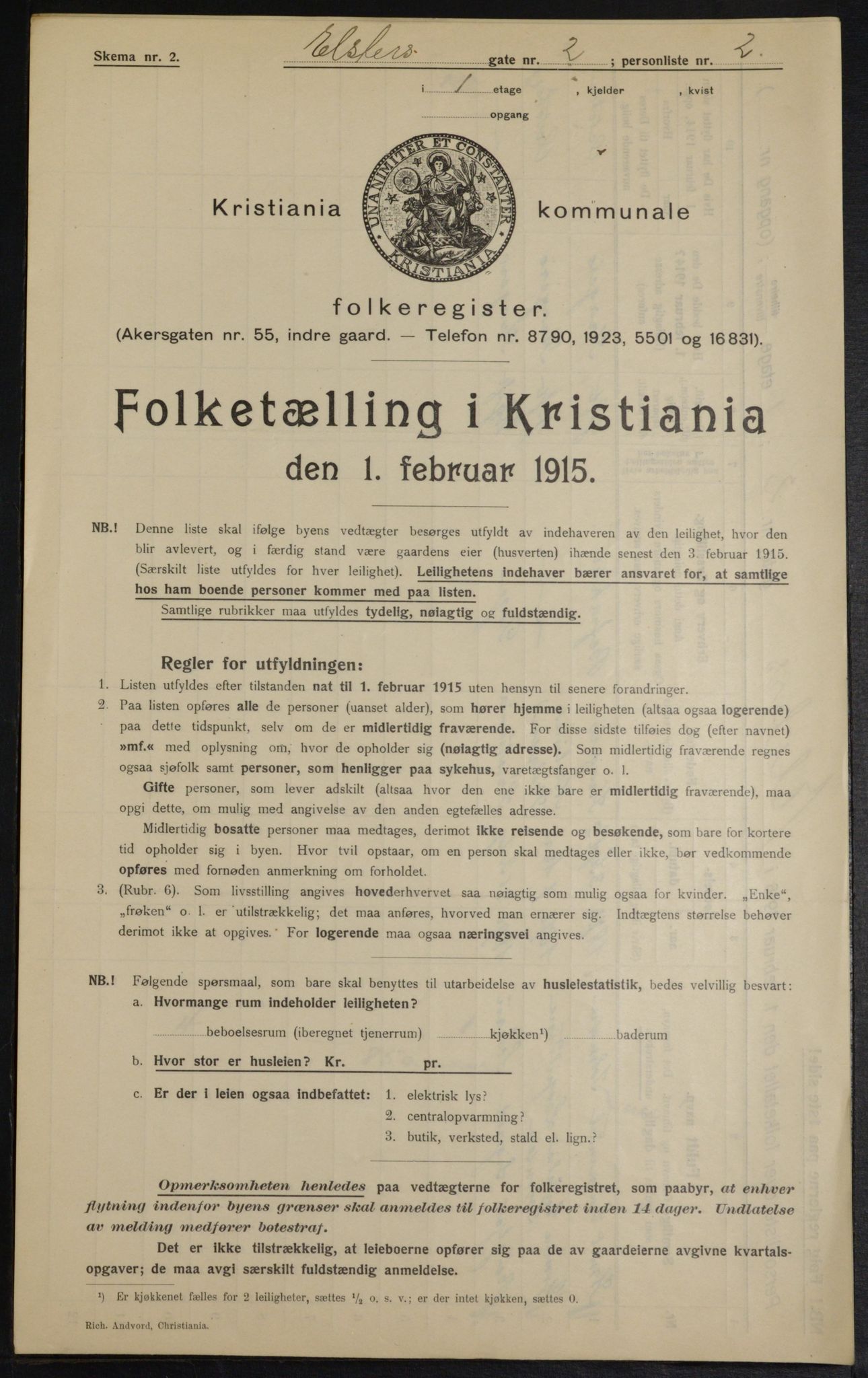 OBA, Kommunal folketelling 1.2.1915 for Kristiania, 1915, s. 20435