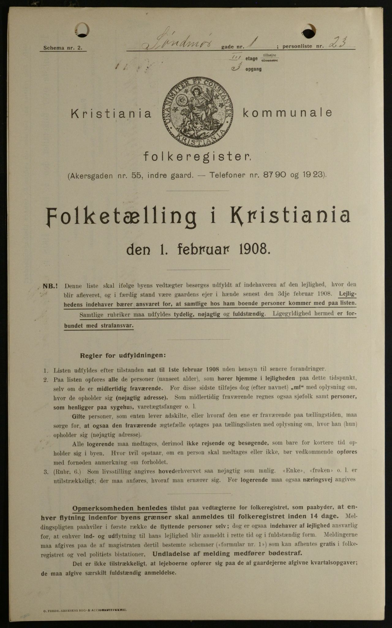 OBA, Kommunal folketelling 1.2.1908 for Kristiania kjøpstad, 1908, s. 94150