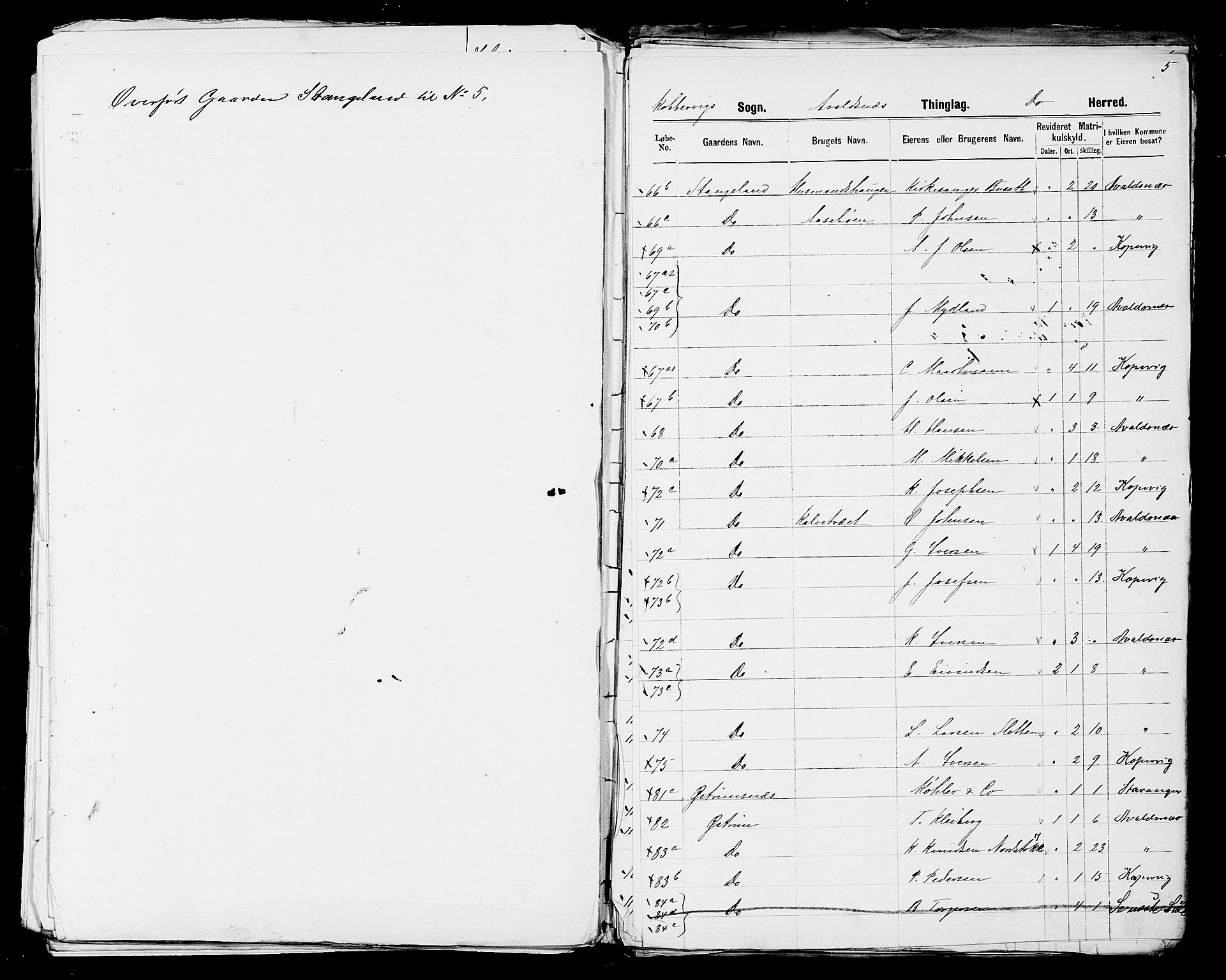 SAST, Folketelling 1875 for 1147L Avaldsnes prestegjeld, Avaldsnes sokn og Kopervik landsokn, 1875, s. 44