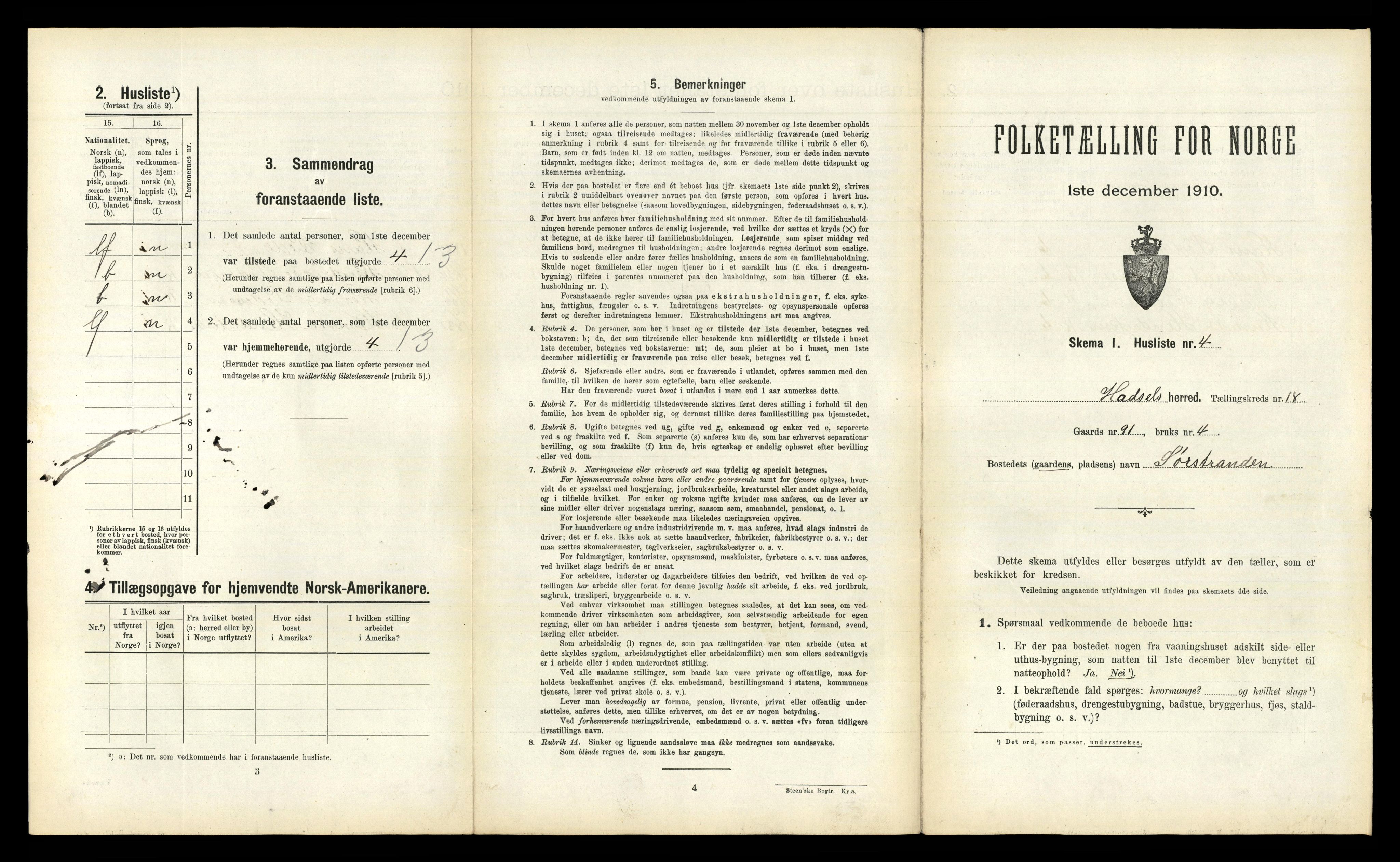 RA, Folketelling 1910 for 1866 Hadsel herred, 1910, s. 2371