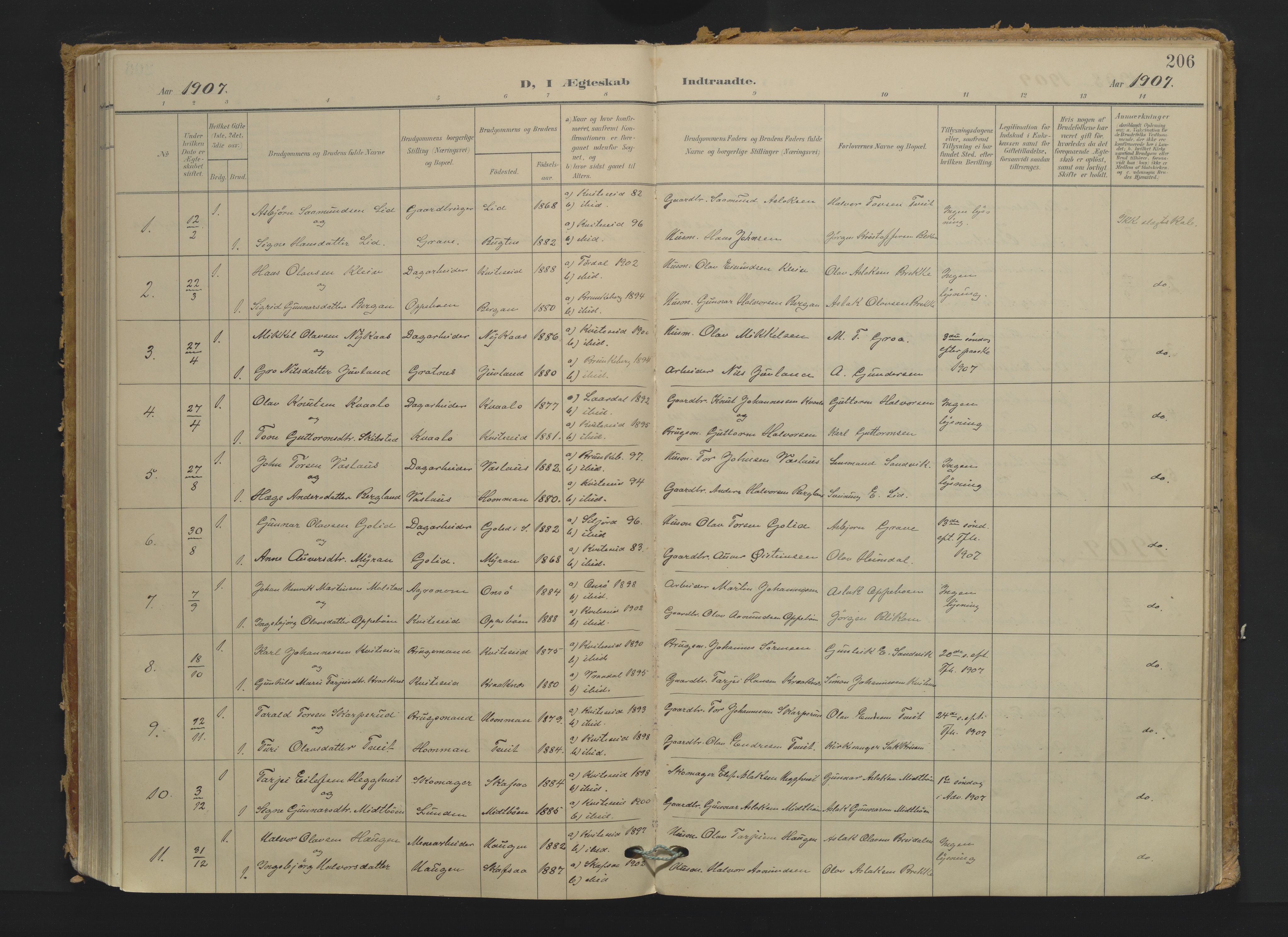 Kviteseid kirkebøker, AV/SAKO-A-276/F/Fa/L0009: Ministerialbok nr. I 9, 1903-1934, s. 206