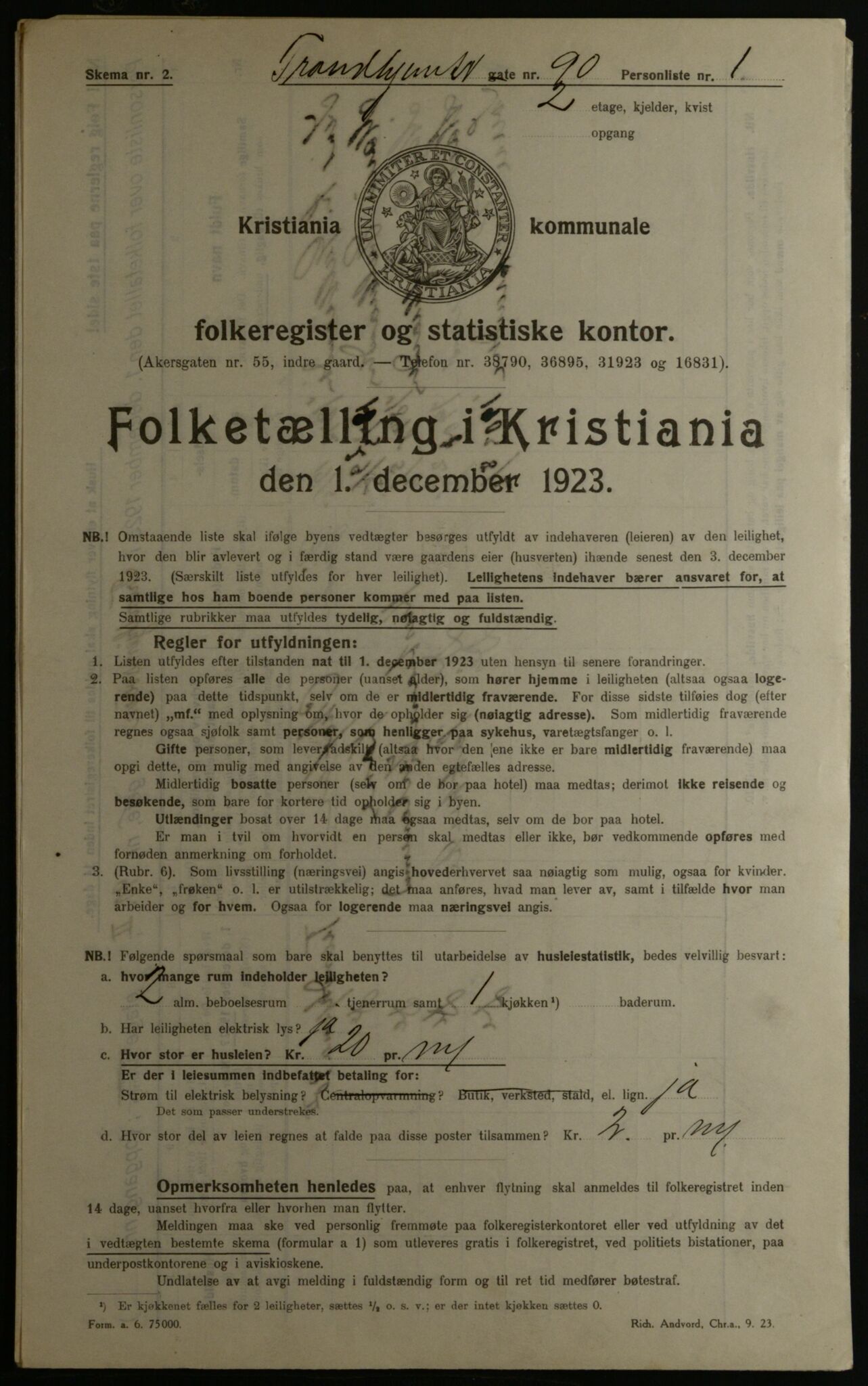 OBA, Kommunal folketelling 1.12.1923 for Kristiania, 1923, s. 128966