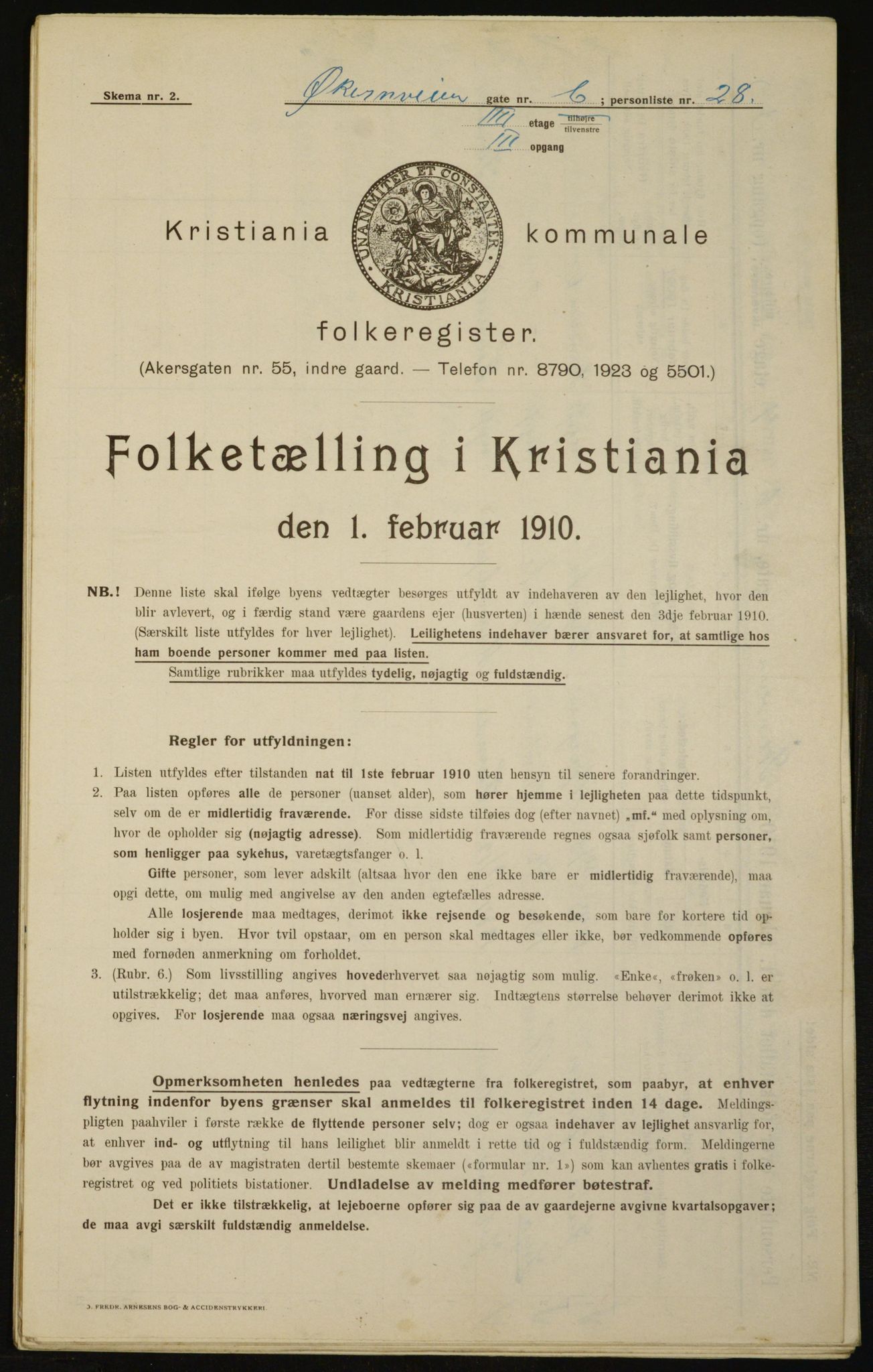 OBA, Kommunal folketelling 1.2.1910 for Kristiania, 1910, s. 122062