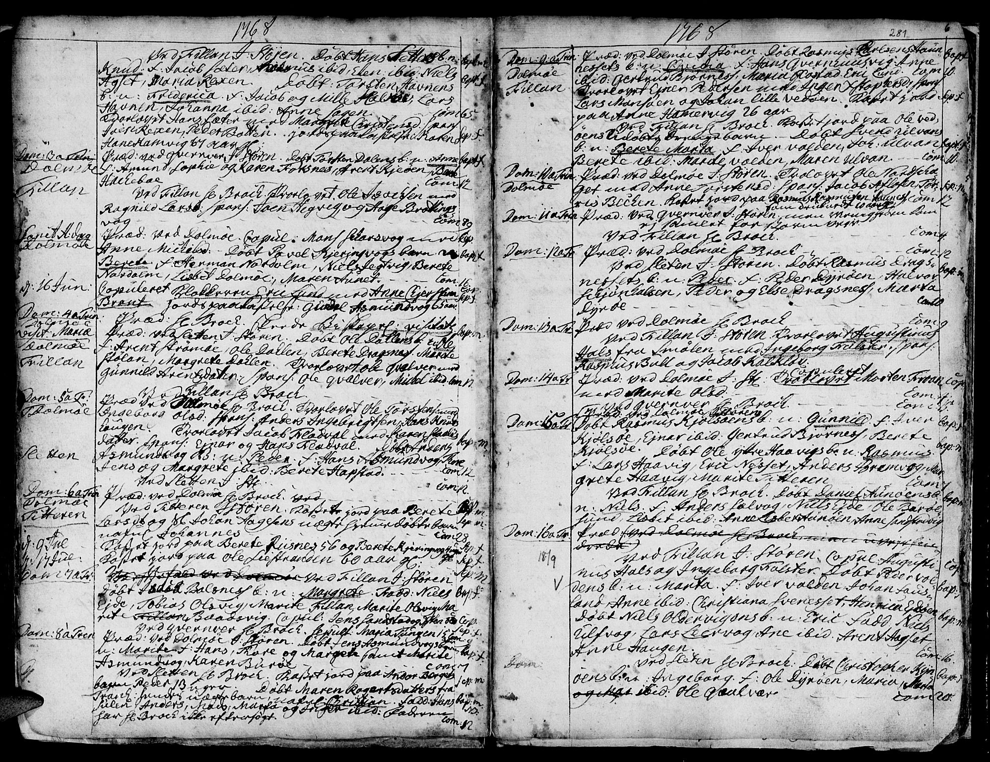 Ministerialprotokoller, klokkerbøker og fødselsregistre - Sør-Trøndelag, SAT/A-1456/634/L0525: Ministerialbok nr. 634A01, 1736-1775, s. 281