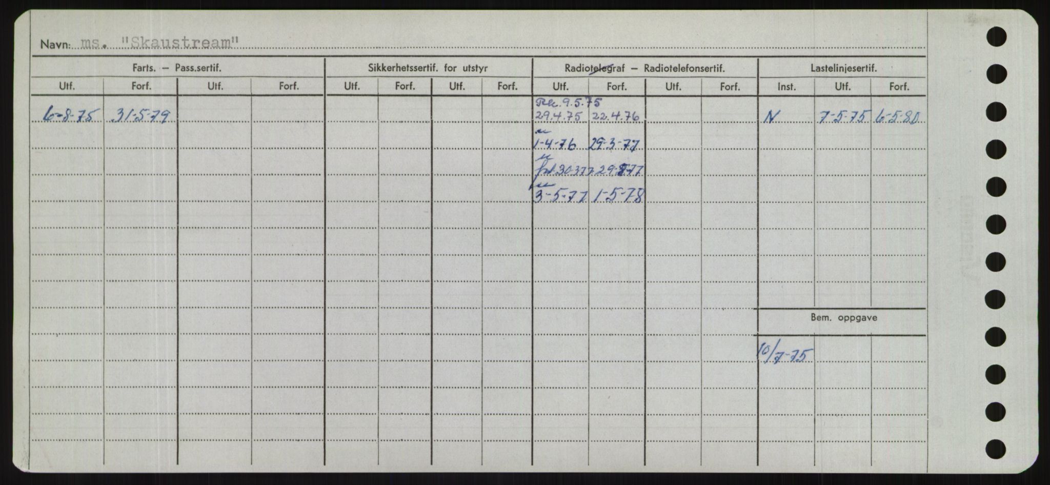 Sjøfartsdirektoratet med forløpere, Skipsmålingen, RA/S-1627/H/Hd/L0034: Fartøy, Sk-Slå, s. 142