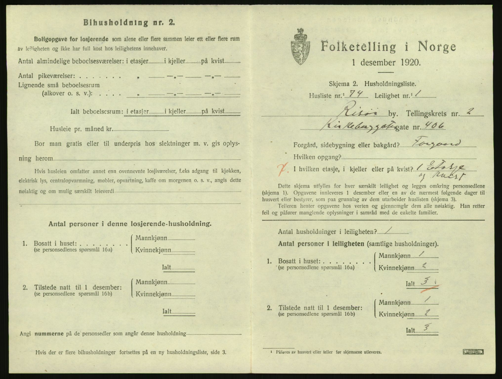 SAK, Folketelling 1920 for 0901 Risør kjøpstad, 1920, s. 2169