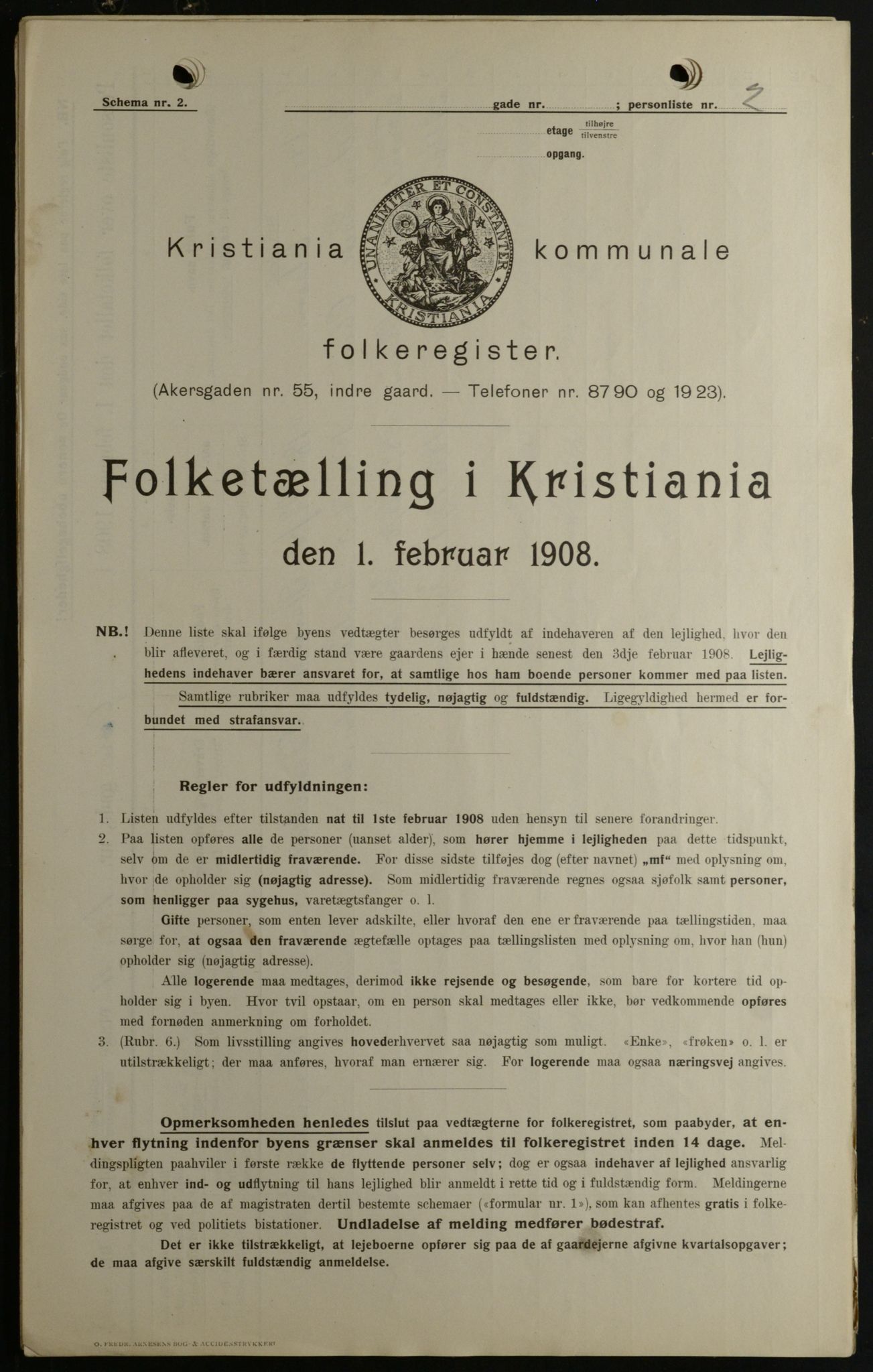 OBA, Kommunal folketelling 1.2.1908 for Kristiania kjøpstad, 1908, s. 116493