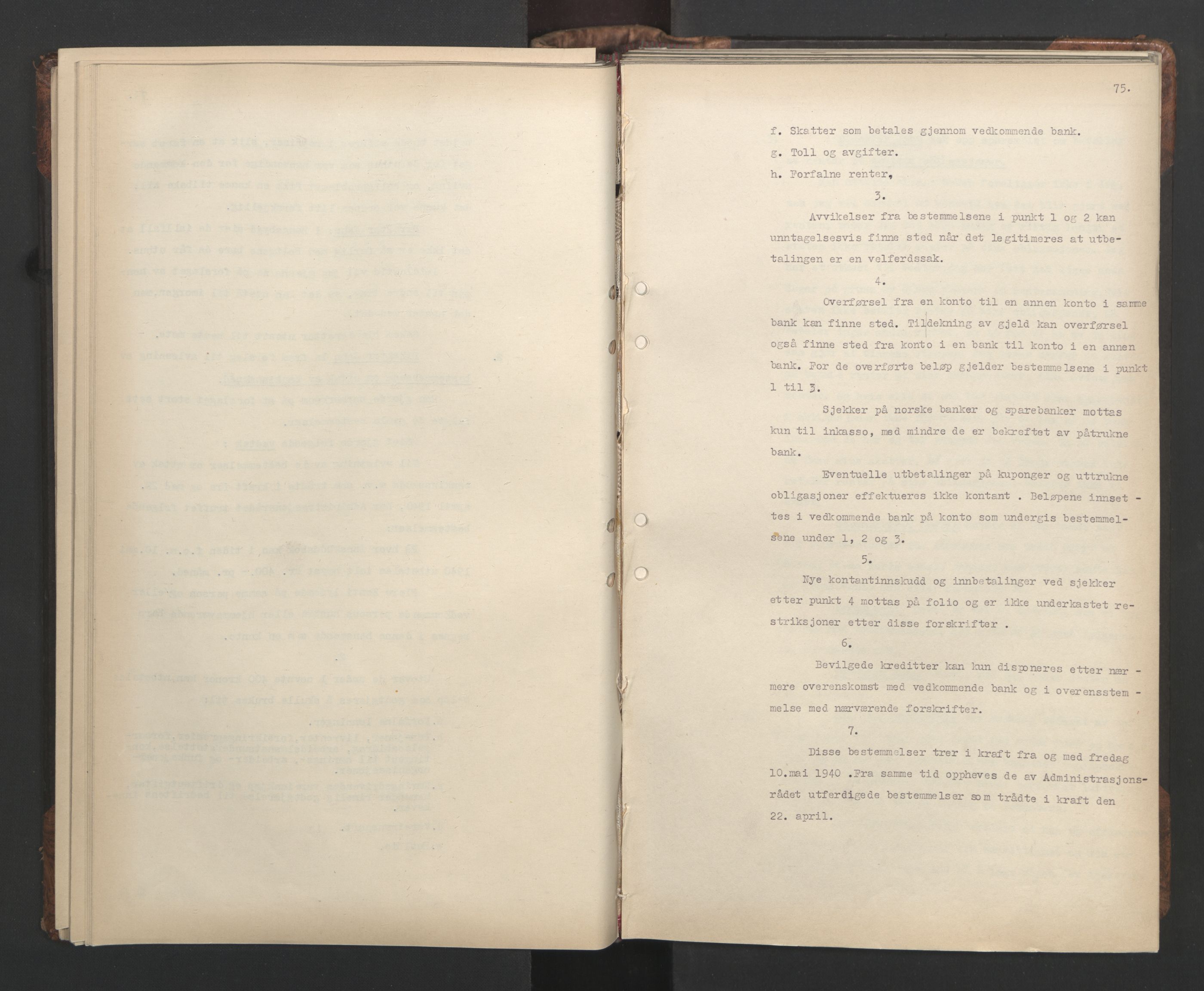 Administrasjonsrådet, AV/RA-S-1004/A/L0001: Møteprotokoll med tillegg 15/4-25/9, 1940, s. 75