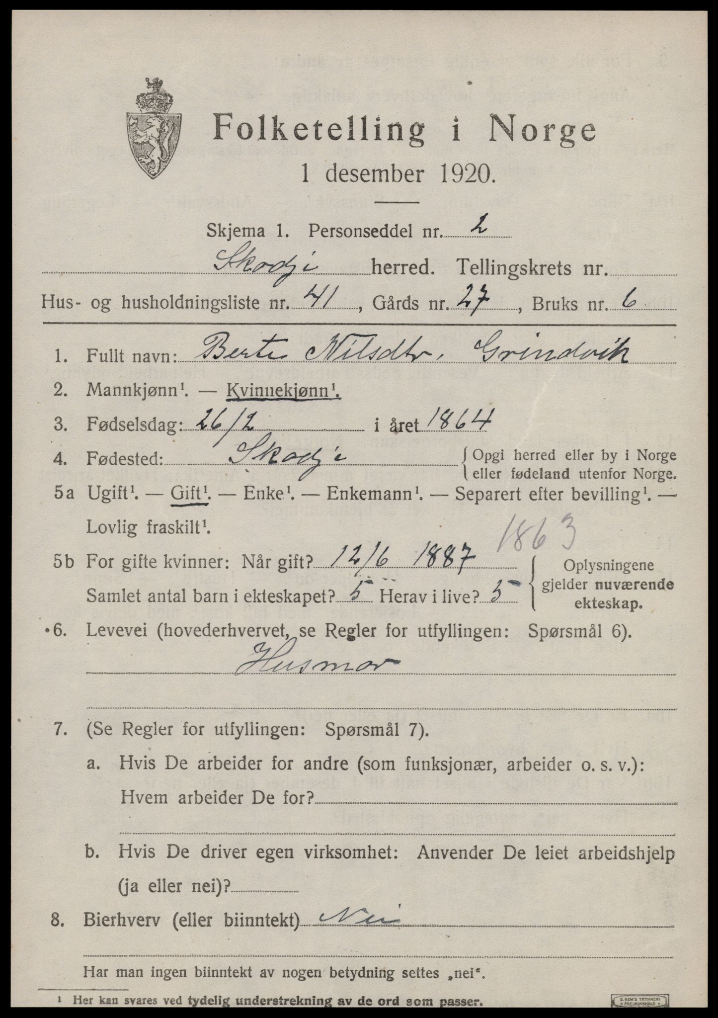 SAT, Folketelling 1920 for 1529 Skodje herred, 1920, s. 2279