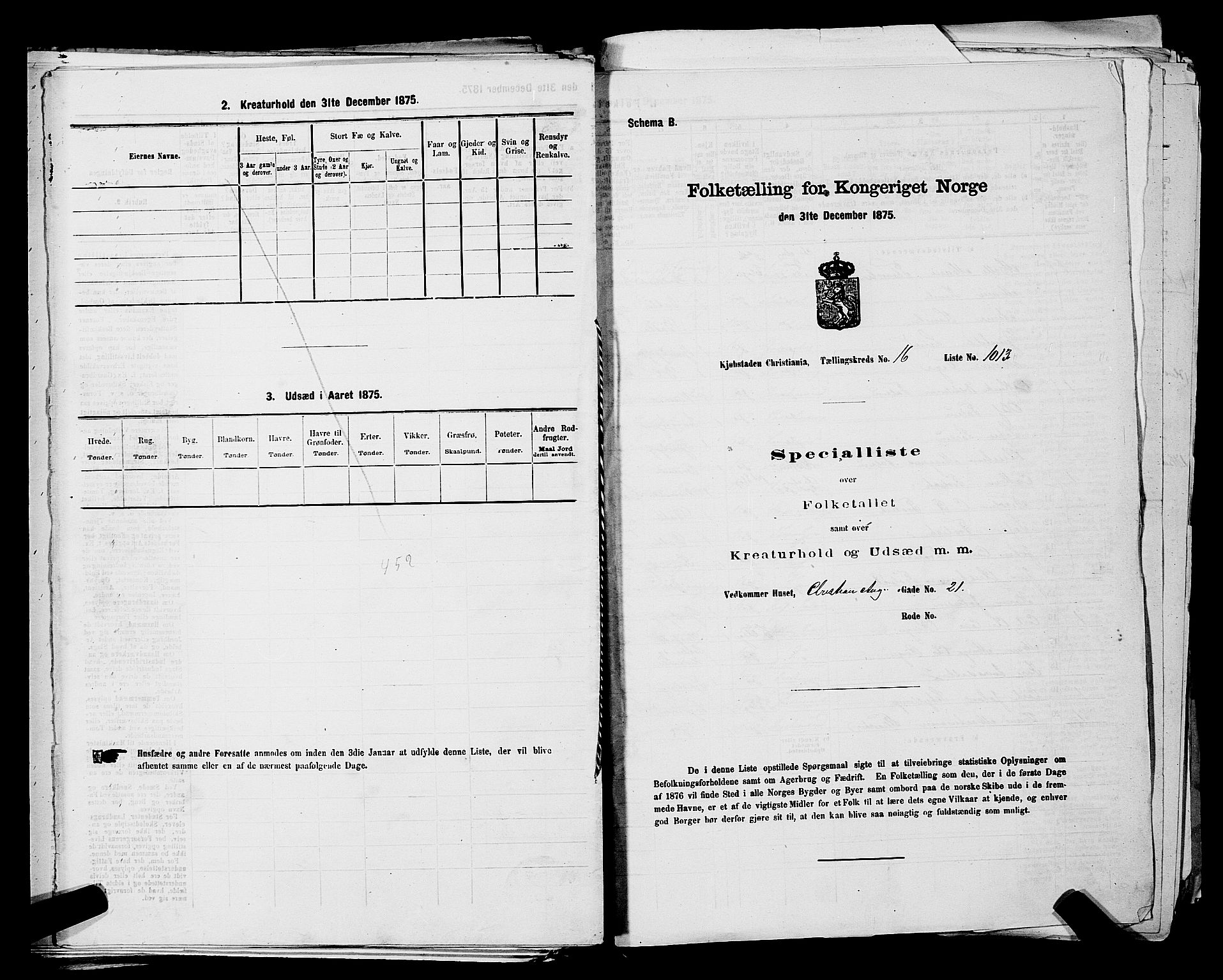 RA, Folketelling 1875 for 0301 Kristiania kjøpstad, 1875, s. 3192