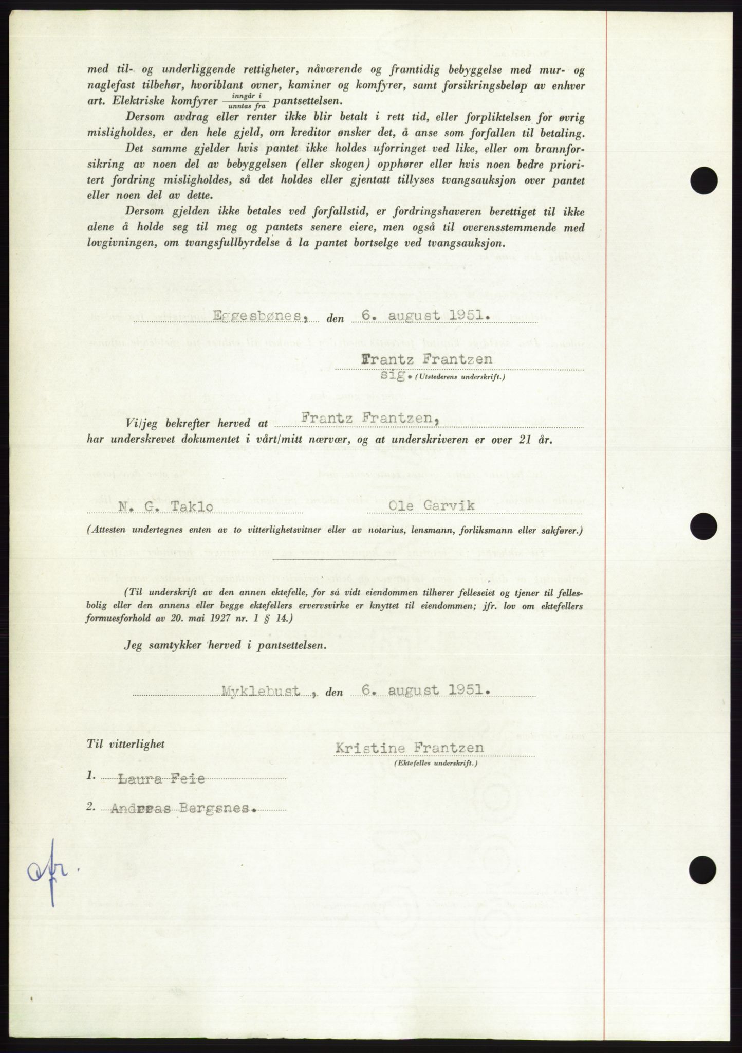 Søre Sunnmøre sorenskriveri, AV/SAT-A-4122/1/2/2C/L0120: Pantebok nr. 8B, 1951-1951, Dagboknr: 1418/1951
