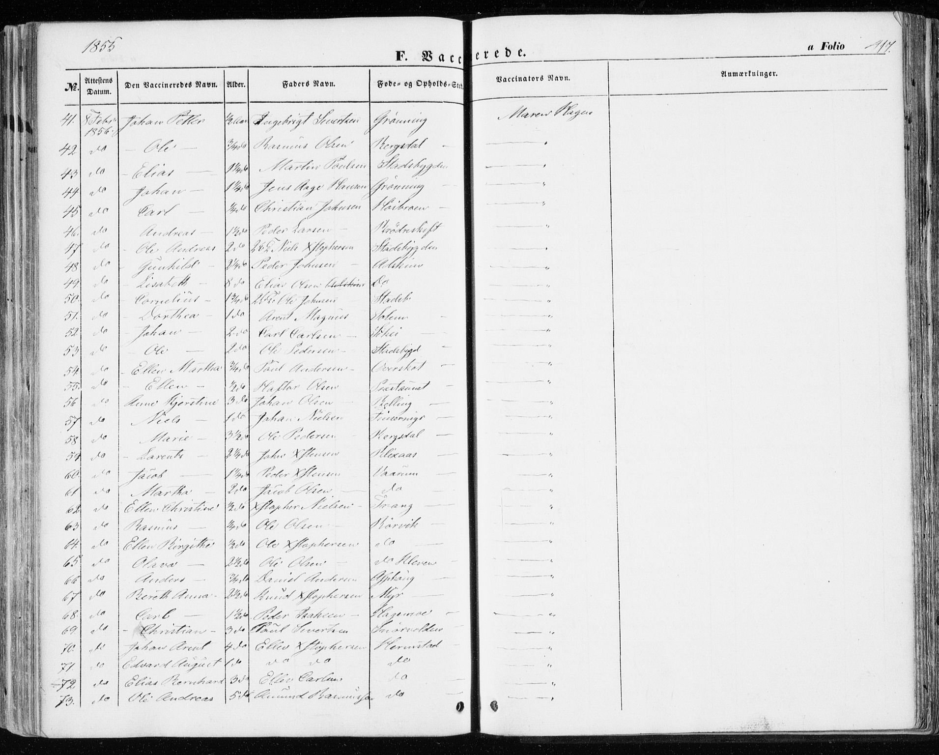 Ministerialprotokoller, klokkerbøker og fødselsregistre - Sør-Trøndelag, SAT/A-1456/646/L0611: Ministerialbok nr. 646A09, 1848-1857, s. 417