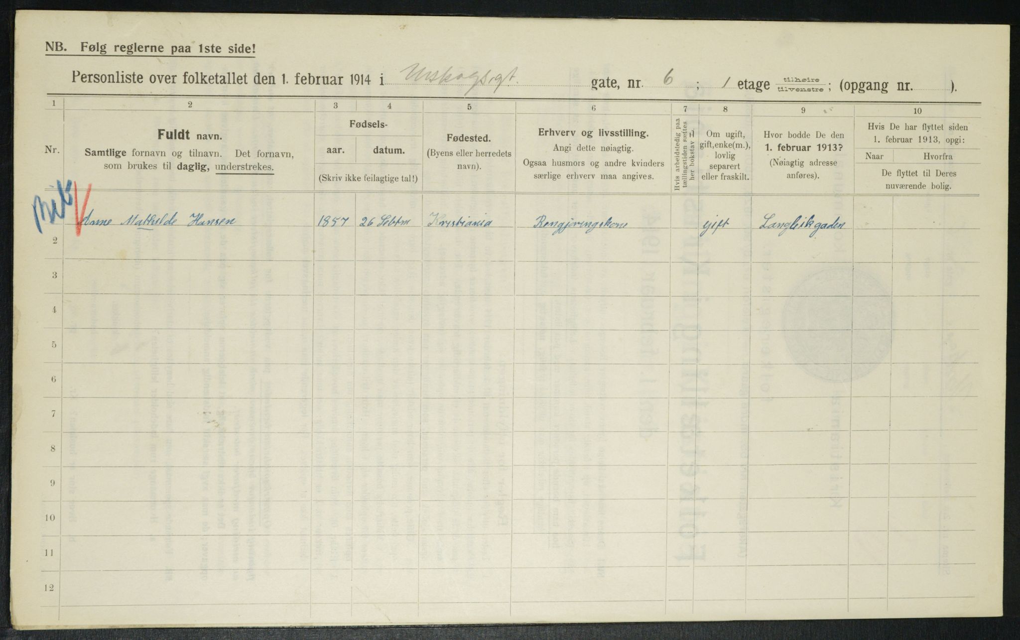 OBA, Kommunal folketelling 1.2.1914 for Kristiania, 1914, s. 2564