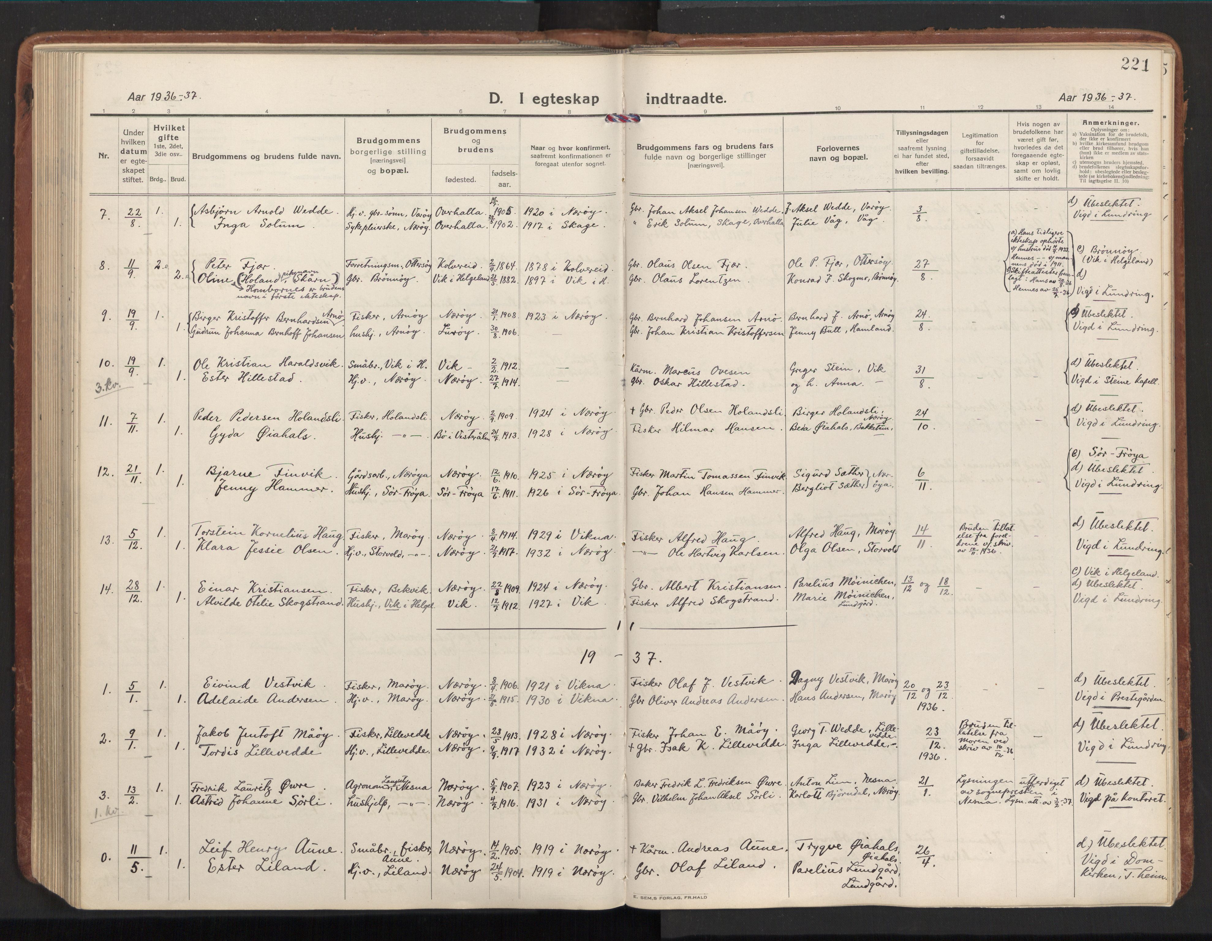 Ministerialprotokoller, klokkerbøker og fødselsregistre - Nord-Trøndelag, SAT/A-1458/784/L0678: Ministerialbok nr. 784A13, 1921-1938, s. 221