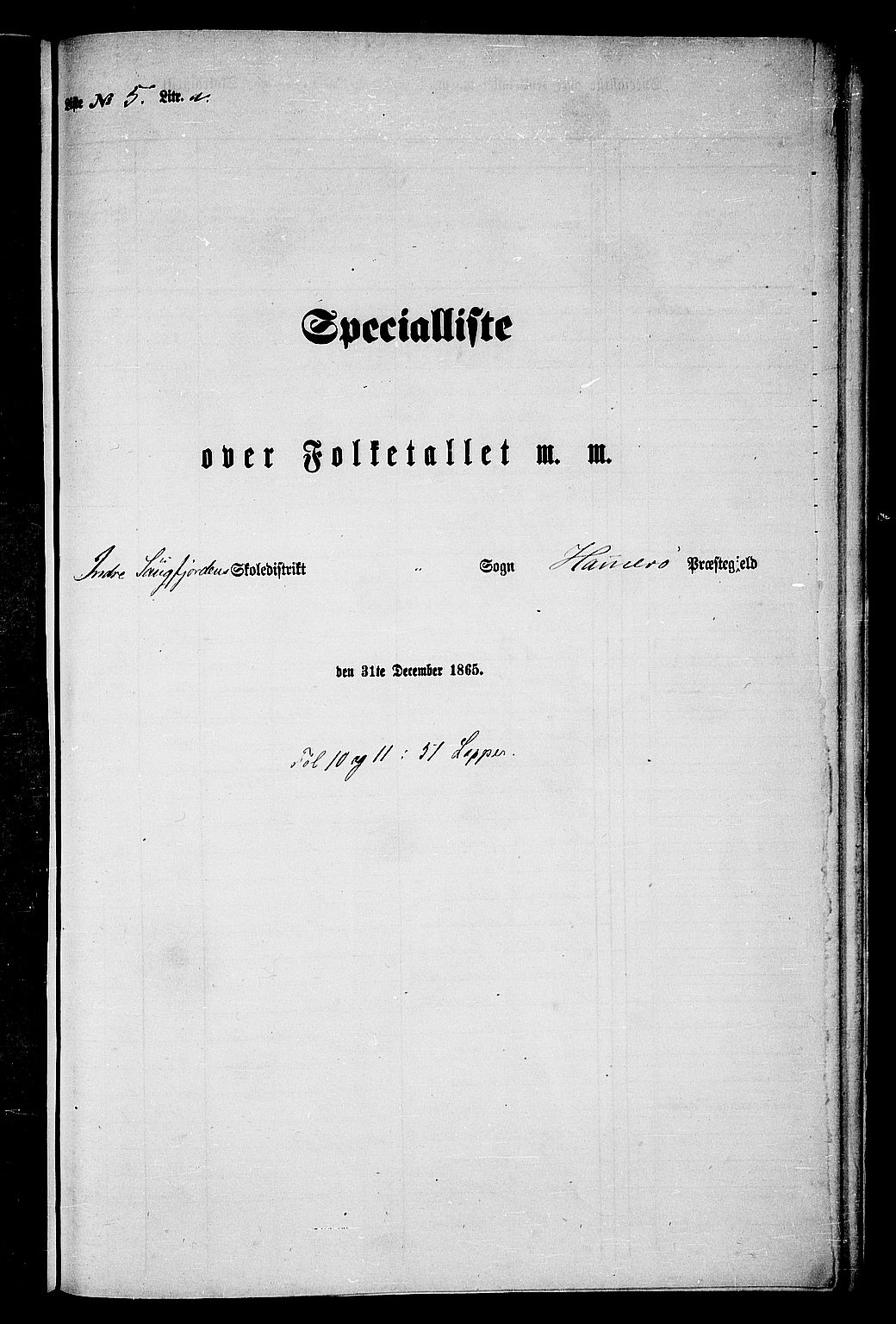 RA, Folketelling 1865 for 1849P Hamarøy prestegjeld, 1865, s. 80