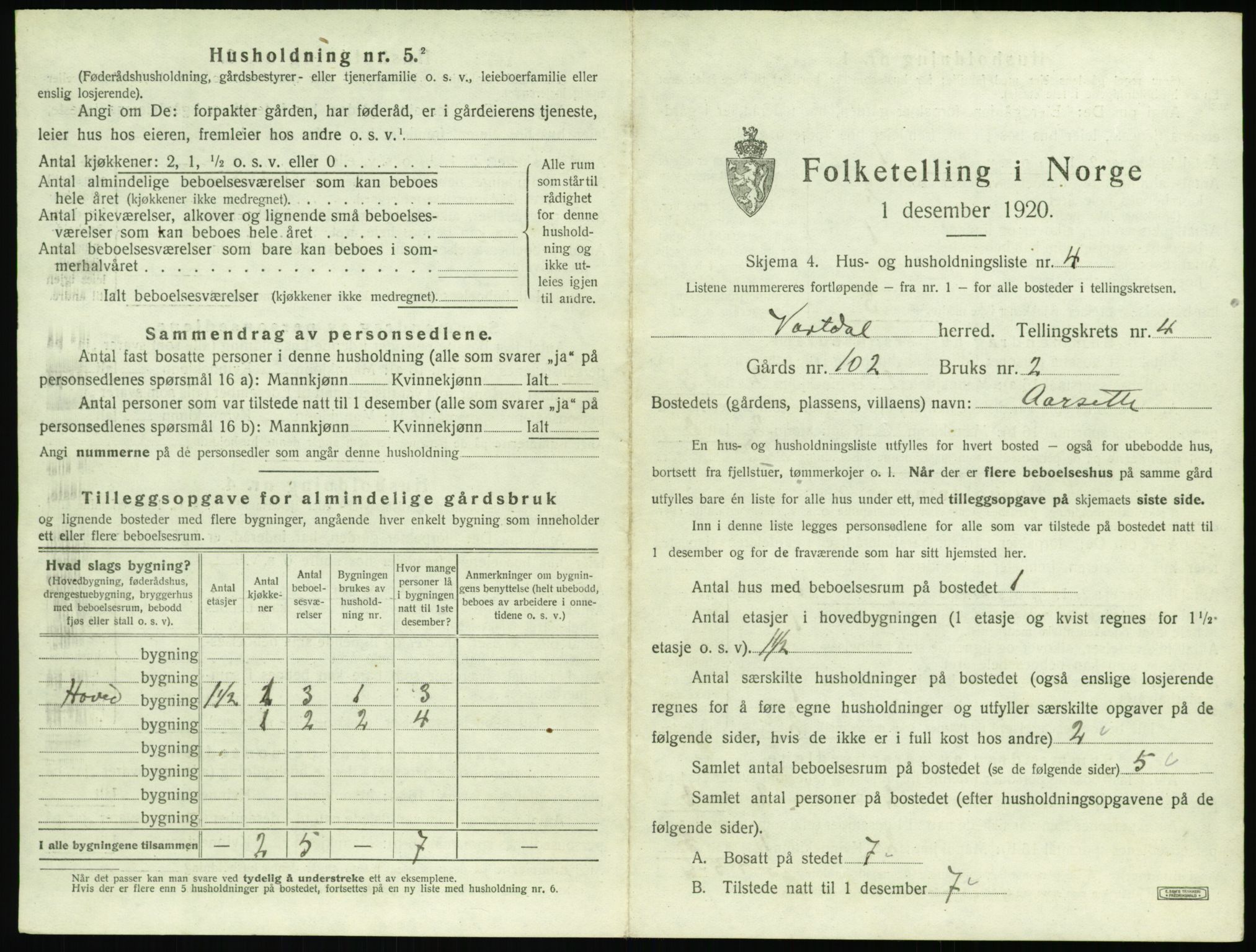 SAT, Folketelling 1920 for 1521 Vartdal herred, 1920, s. 225