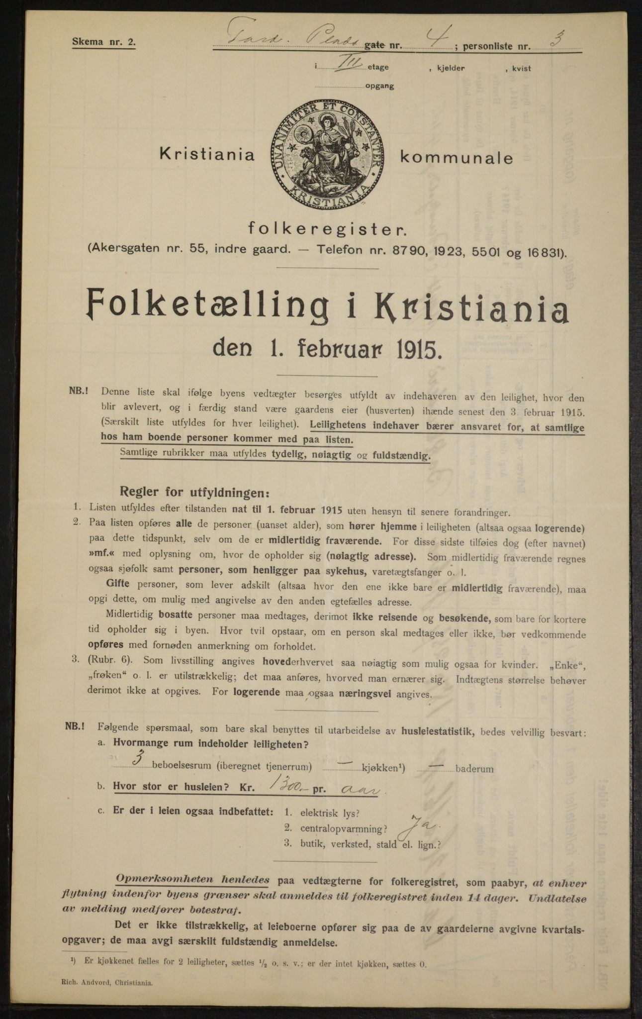 OBA, Kommunal folketelling 1.2.1915 for Kristiania, 1915, s. 114211