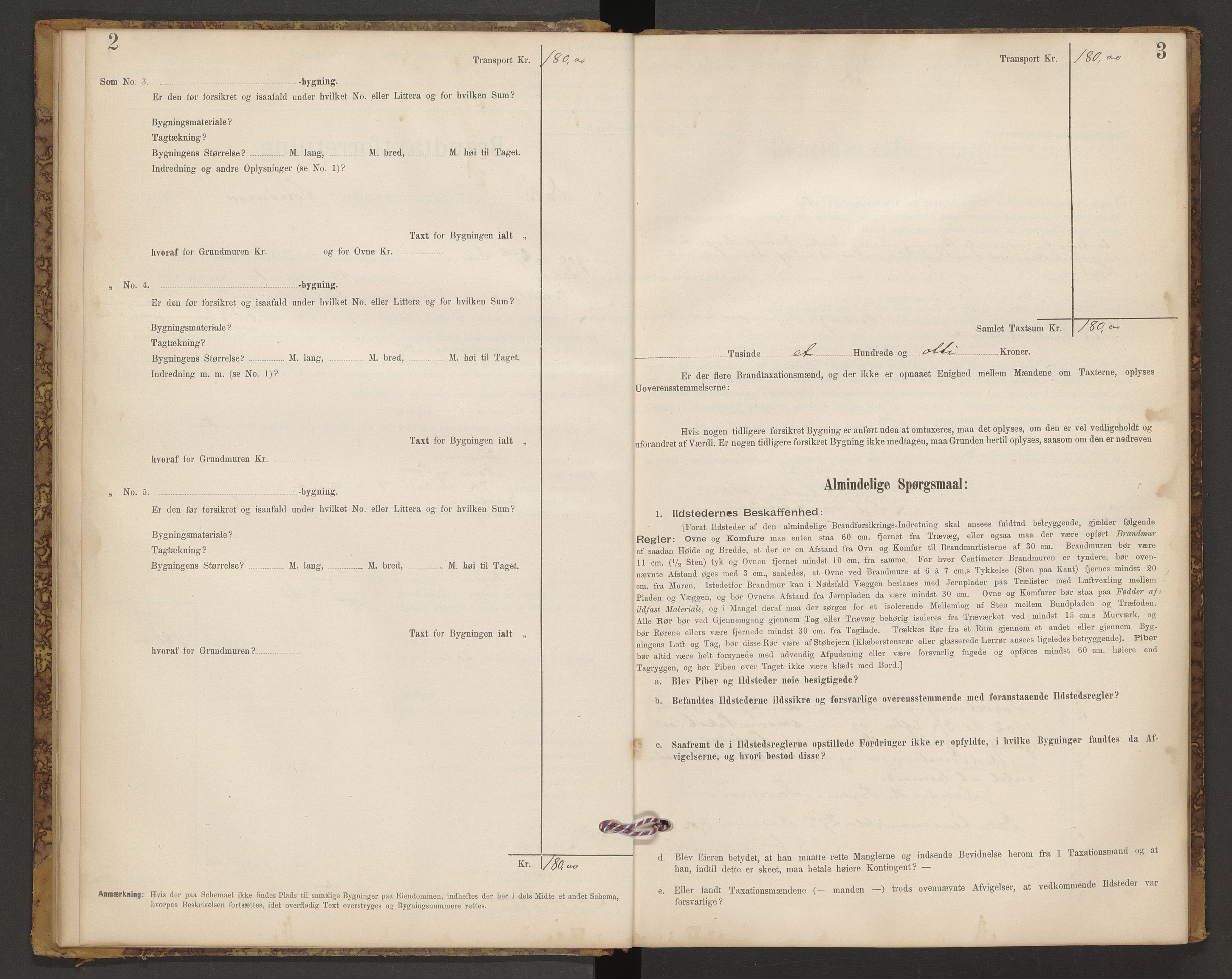 Norges Brannkasse Dale, AV/SAT-A-5492/Fb/L0001: Branntakstprotokoll, 1902-1944, s. 2-3