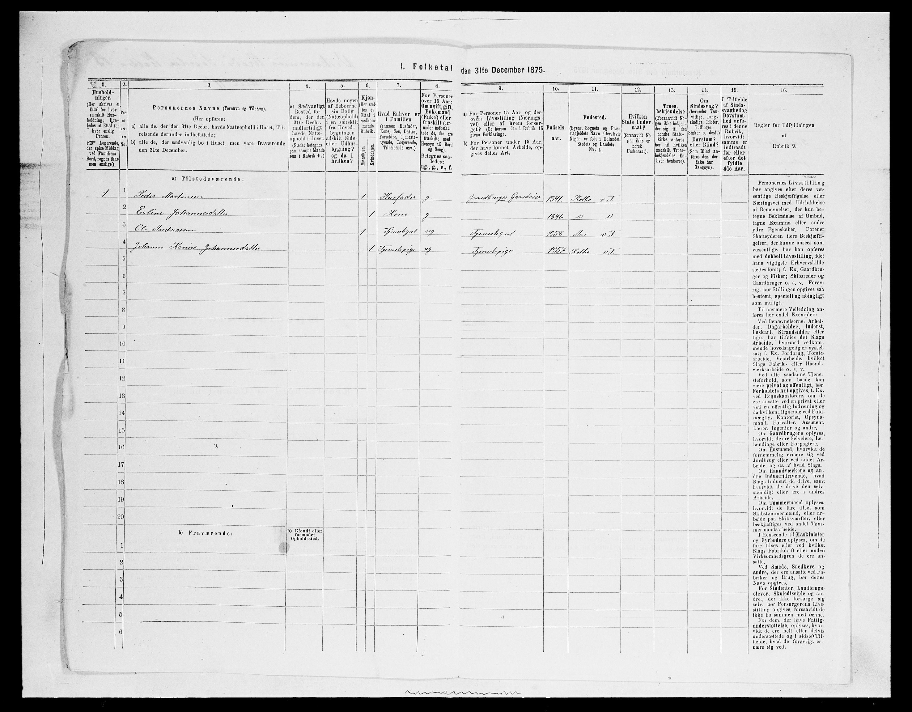 SAH, Folketelling 1875 for 0529P Vestre Toten prestegjeld, 1875, s. 2042