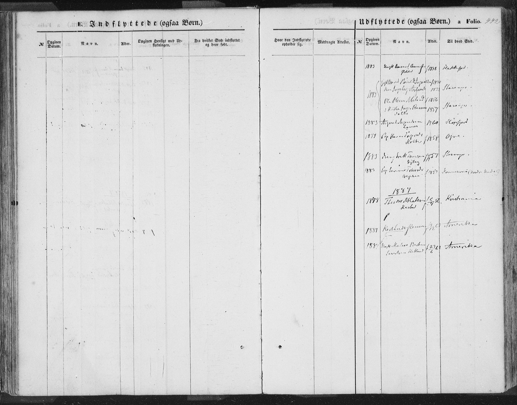 Helleland sokneprestkontor, AV/SAST-A-101810: Ministerialbok nr. A 7.2, 1863-1886, s. 442