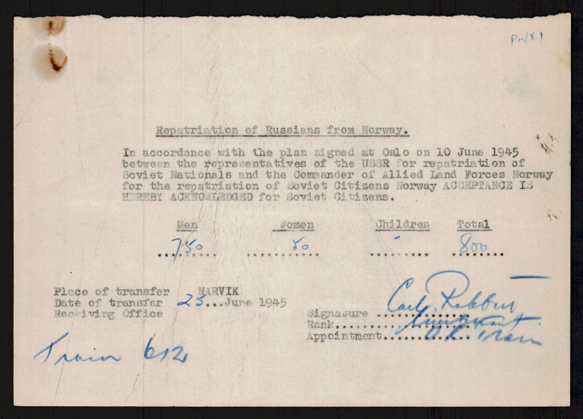 Flyktnings- og fangedirektoratet, Repatrieringskontoret, RA/S-1681/D/Db/L0016: Displaced Persons (DPs) og sivile tyskere, 1945-1948, s. 1032