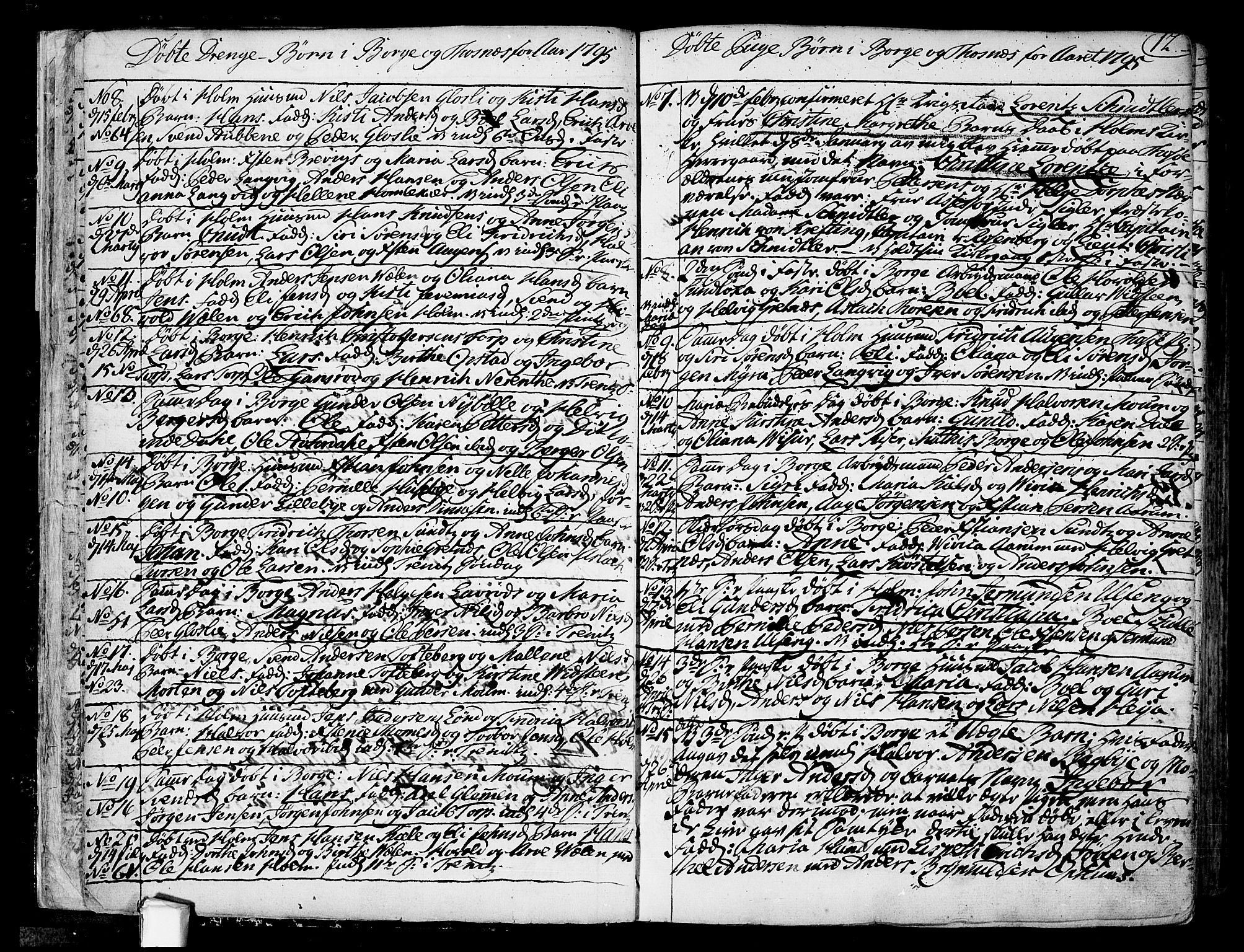 Borge prestekontor Kirkebøker, SAO/A-10903/F/Fa/L0002: Ministerialbok nr. I 2, 1791-1817, s. 12