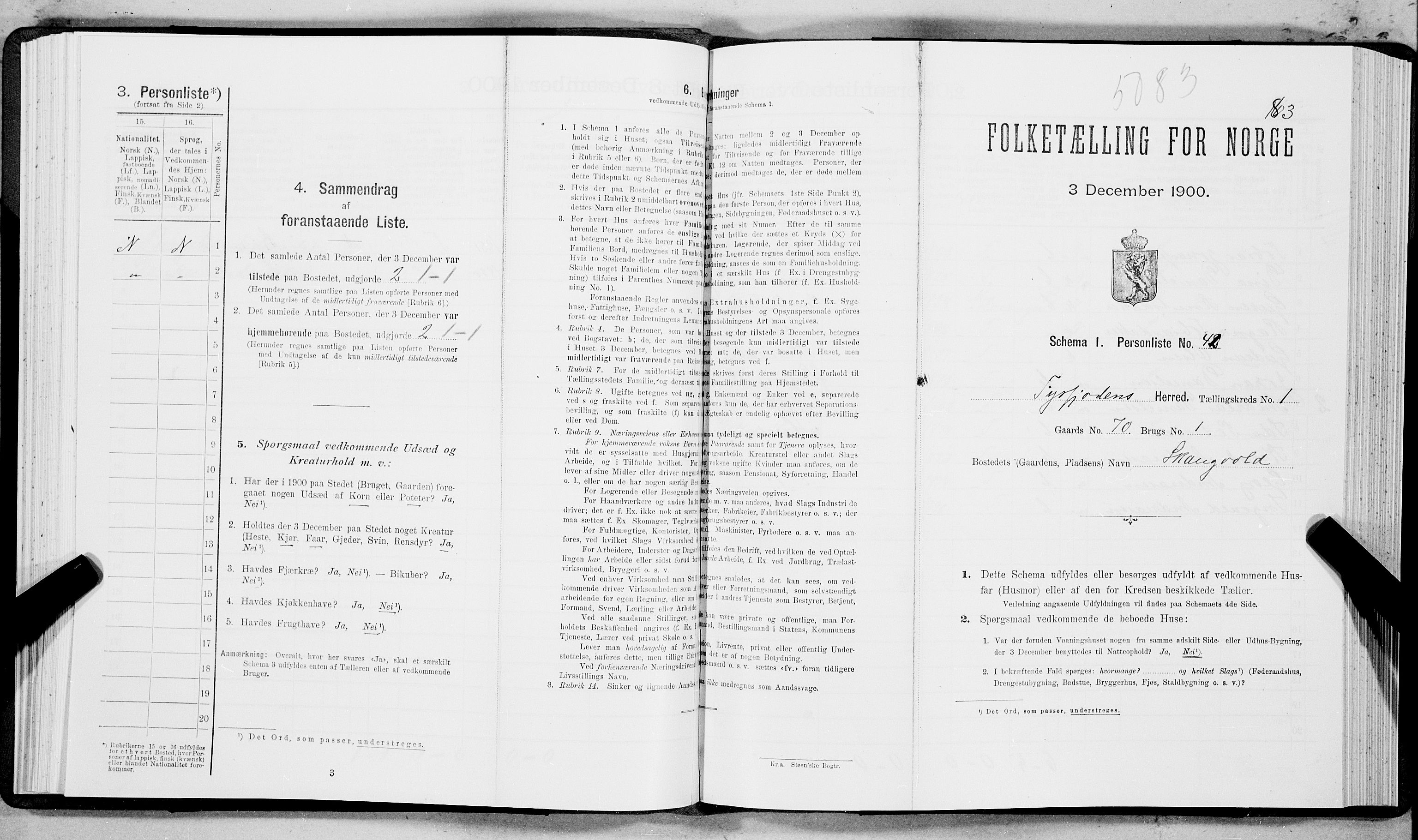 SAT, Folketelling 1900 for 1850 Tysfjord herred, 1900, s. 96