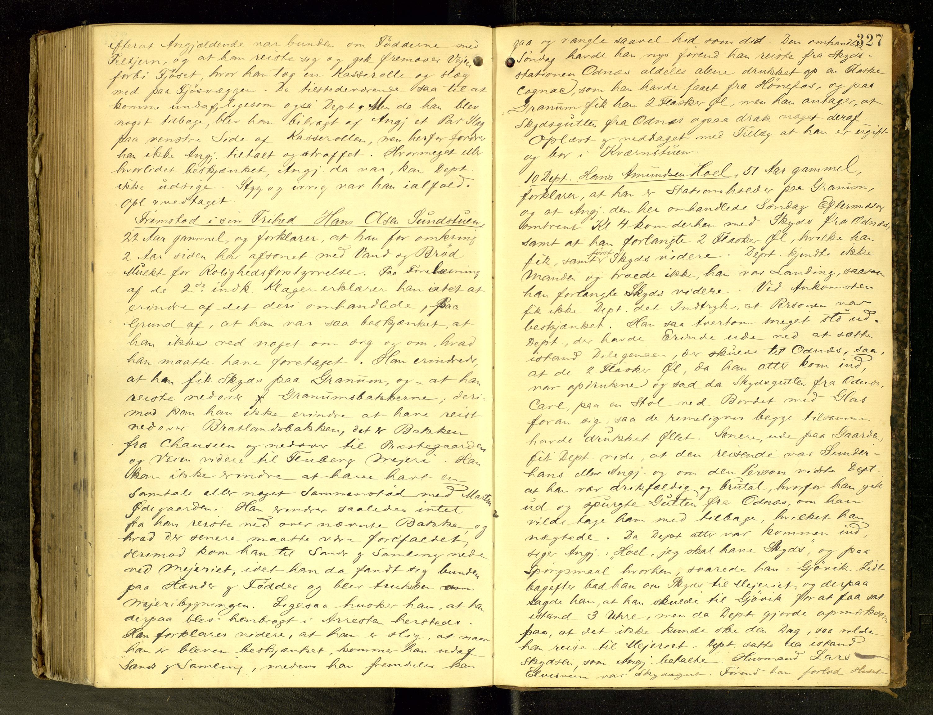 Hadeland og Land tingrett, AV/SAH-TING-010/G/Gc/L0023: Ekstrarettsprotokoll, 1886-1889, s. 327
