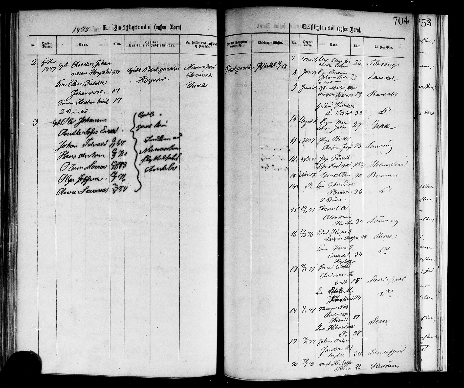 Andebu kirkebøker, AV/SAKO-A-336/F/Fa/L0006: Ministerialbok nr. I 6, 1871-1878, s. 704