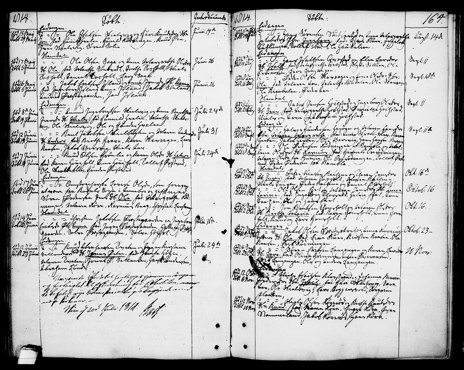 Eidanger kirkebøker, AV/SAKO-A-261/F/Fa/L0006: Ministerialbok nr. 6, 1764-1814, s. 164