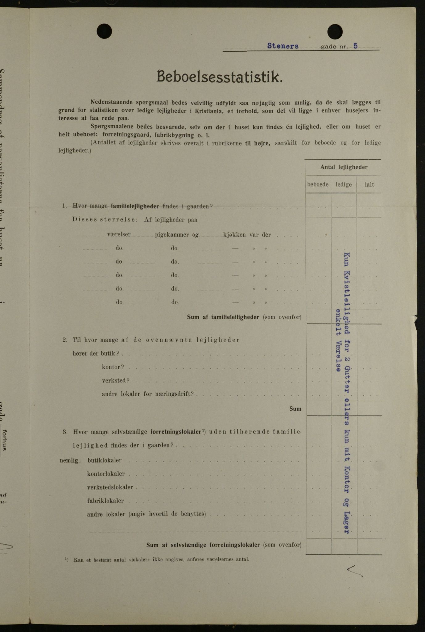 OBA, Kommunal folketelling 1.2.1908 for Kristiania kjøpstad, 1908, s. 91159