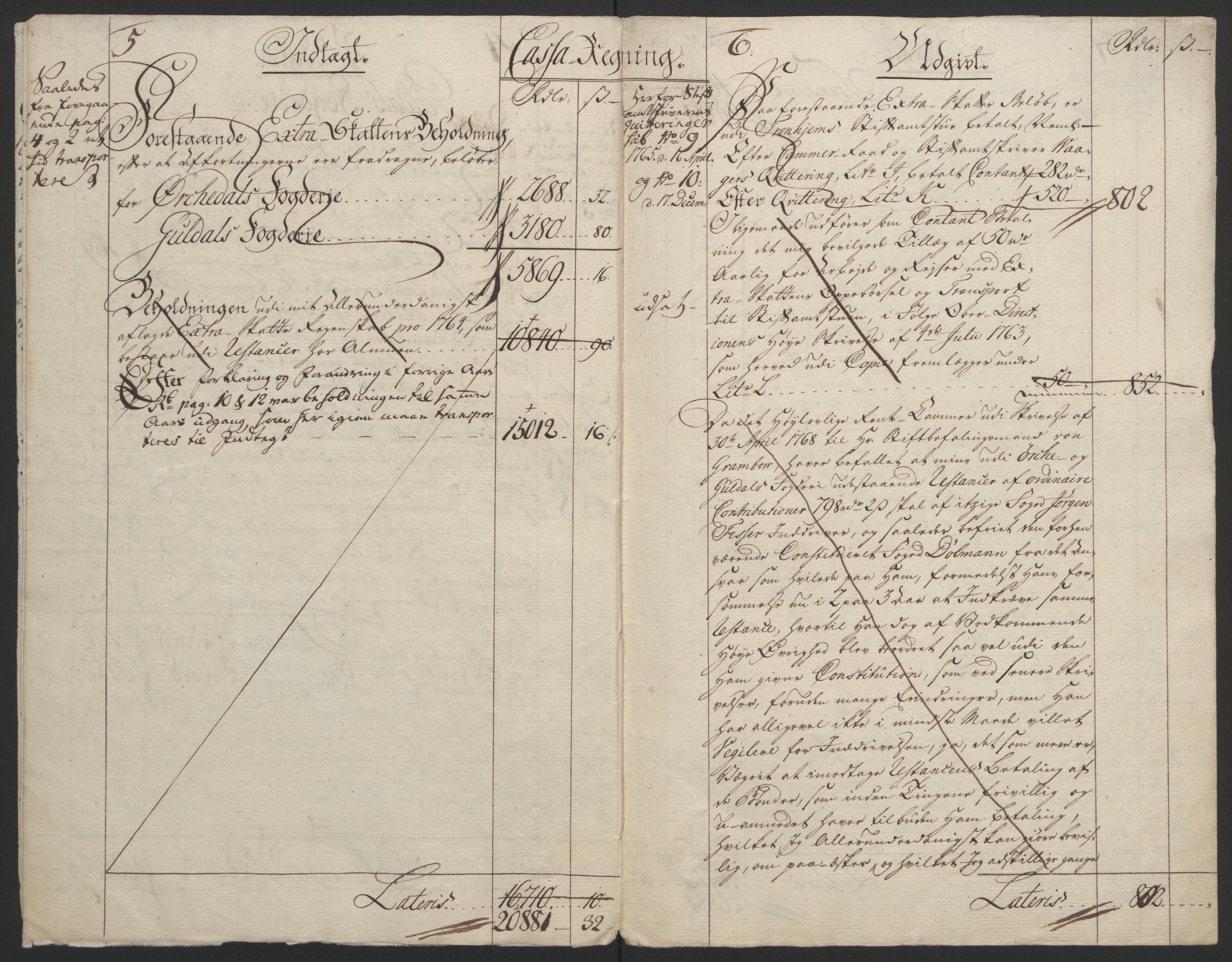 Rentekammeret inntil 1814, Reviderte regnskaper, Fogderegnskap, RA/EA-4092/R60/L4094: Ekstraskatten Orkdal og Gauldal, 1762-1765, s. 224