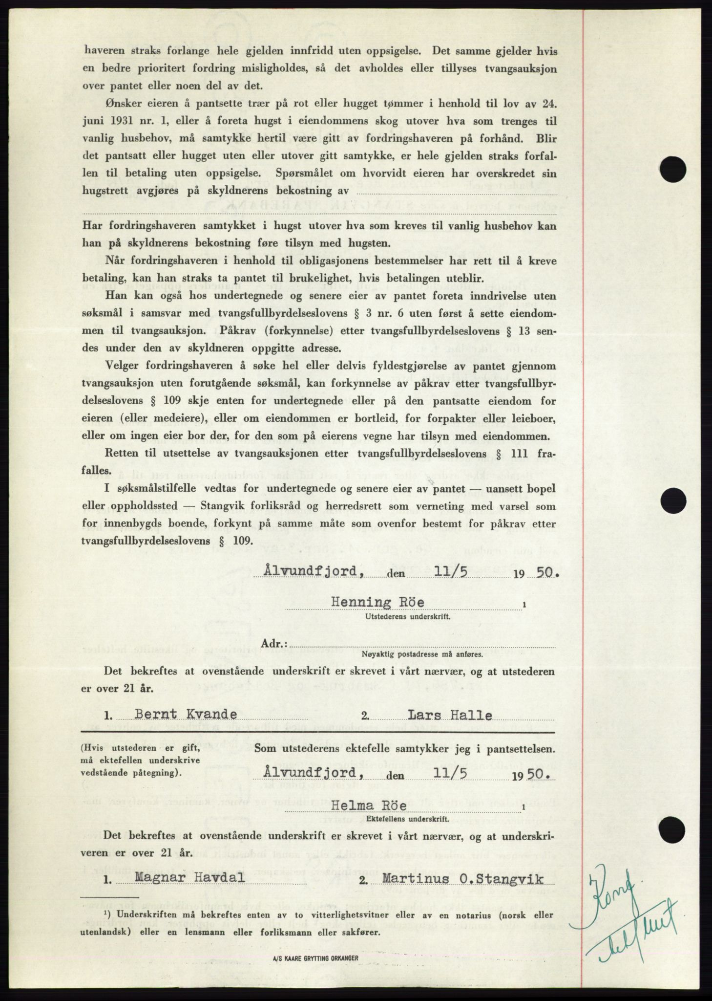 Nordmøre sorenskriveri, AV/SAT-A-4132/1/2/2Ca: Pantebok nr. B104, 1950-1950, Dagboknr: 1569/1950