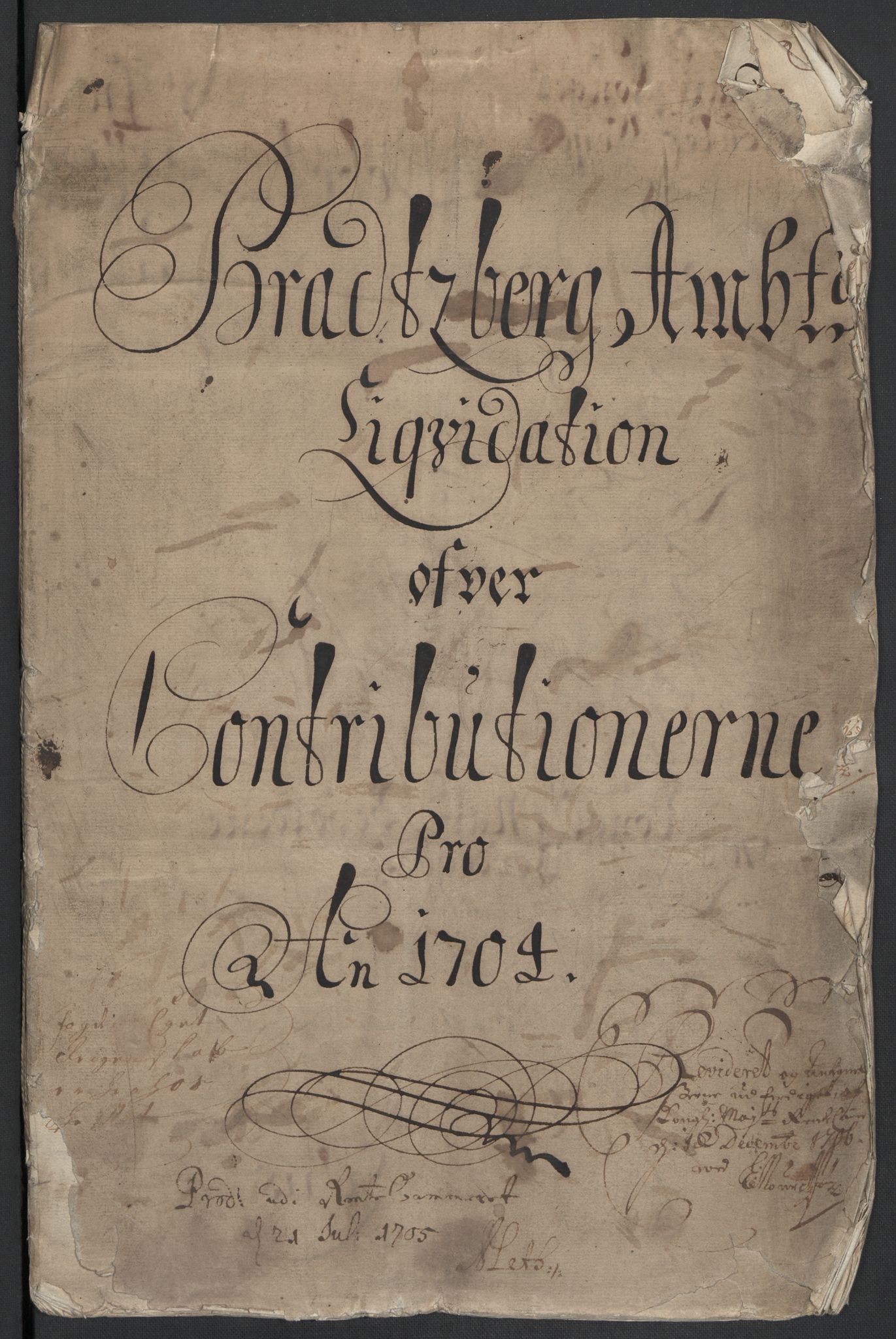 Rentekammeret inntil 1814, Reviderte regnskaper, Fogderegnskap, AV/RA-EA-4092/R36/L2111: Fogderegnskap Øvre og Nedre Telemark og Bamble, 1704, s. 4