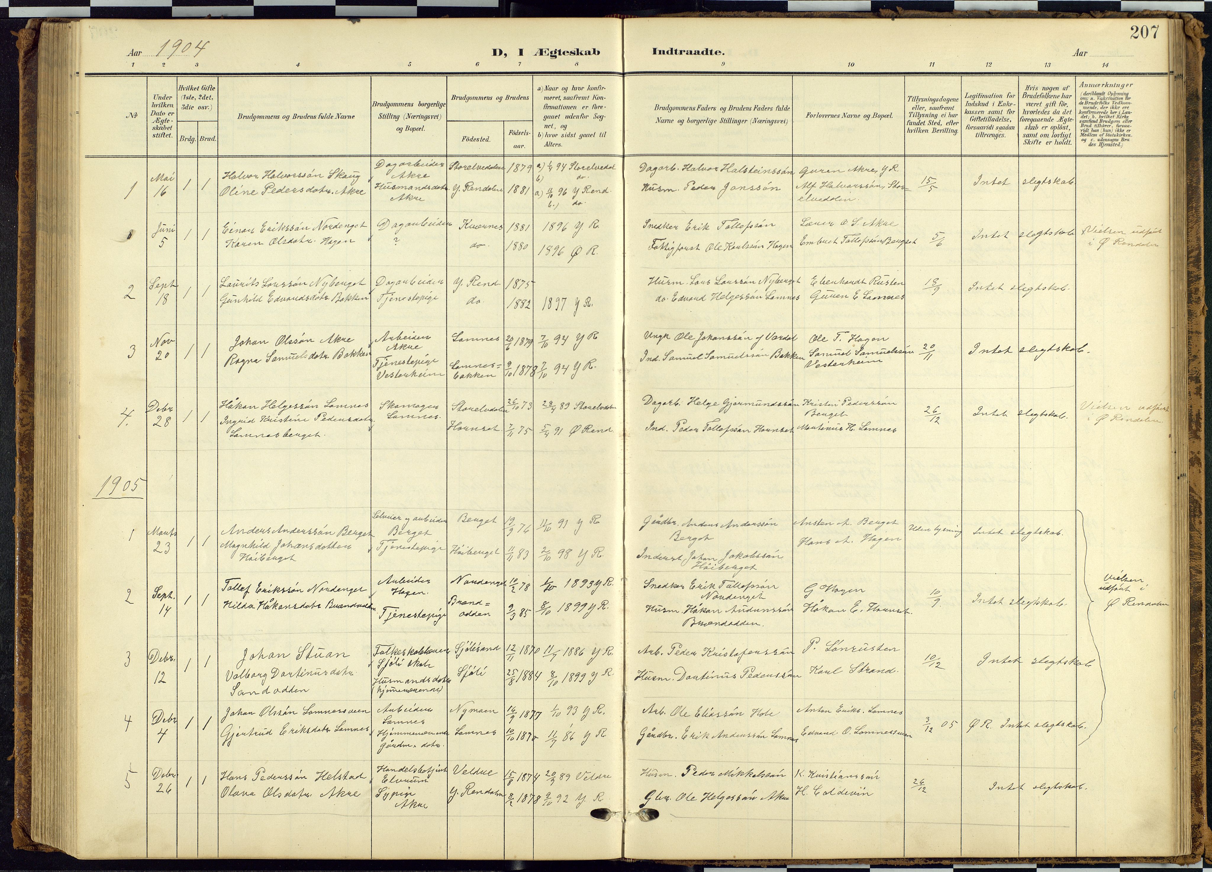 Rendalen prestekontor, AV/SAH-PREST-054/H/Ha/Hab/L0010: Klokkerbok nr. 10, 1903-1940, s. 207