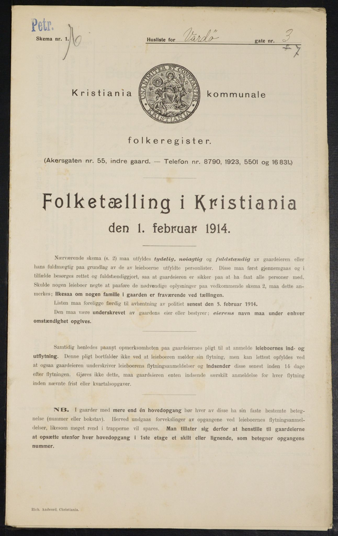 OBA, Kommunal folketelling 1.2.1914 for Kristiania, 1914, s. 122929