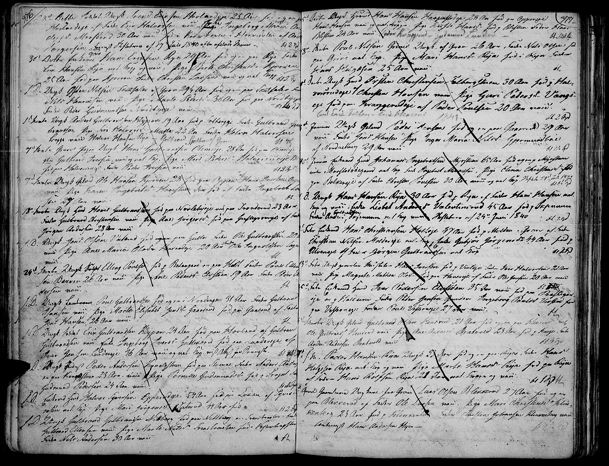 Jevnaker prestekontor, AV/SAH-PREST-116/H/Ha/Haa/L0004: Ministerialbok nr. 4, 1800-1861, s. 376-377