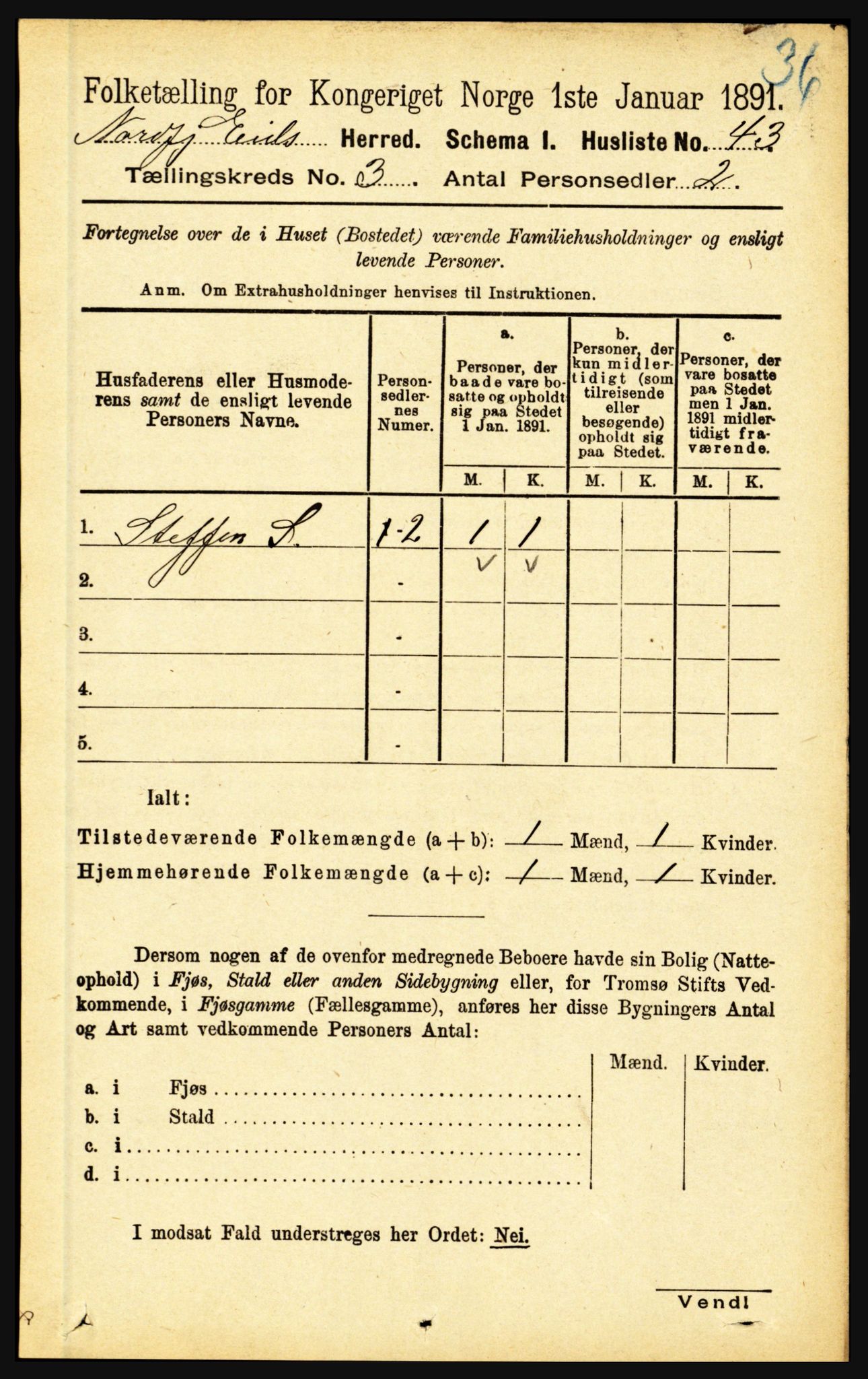 RA, Folketelling 1891 for 1443 Eid herred, 1891, s. 530