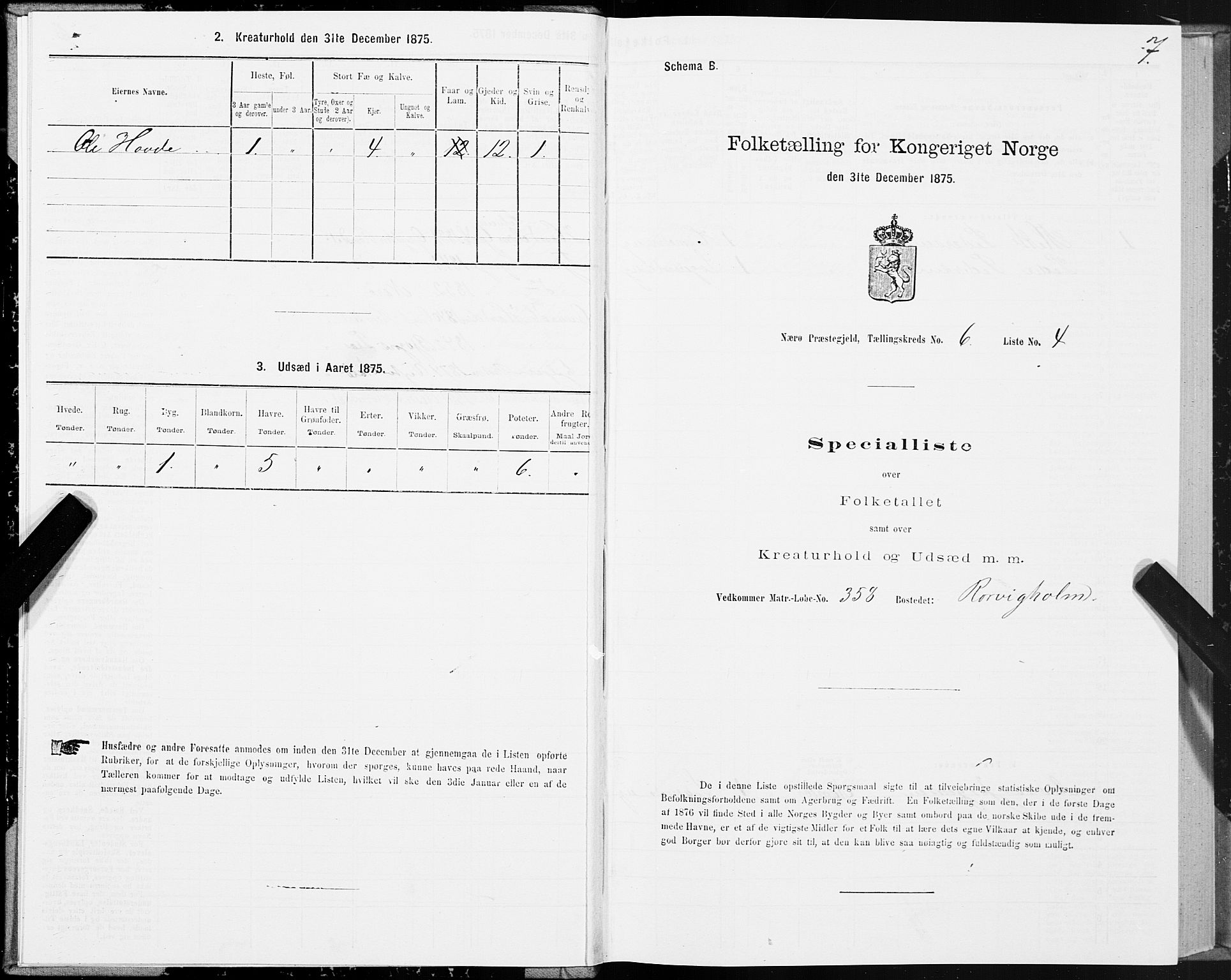 SAT, Folketelling 1875 for 1751P Nærøy prestegjeld, 1875, s. 3007